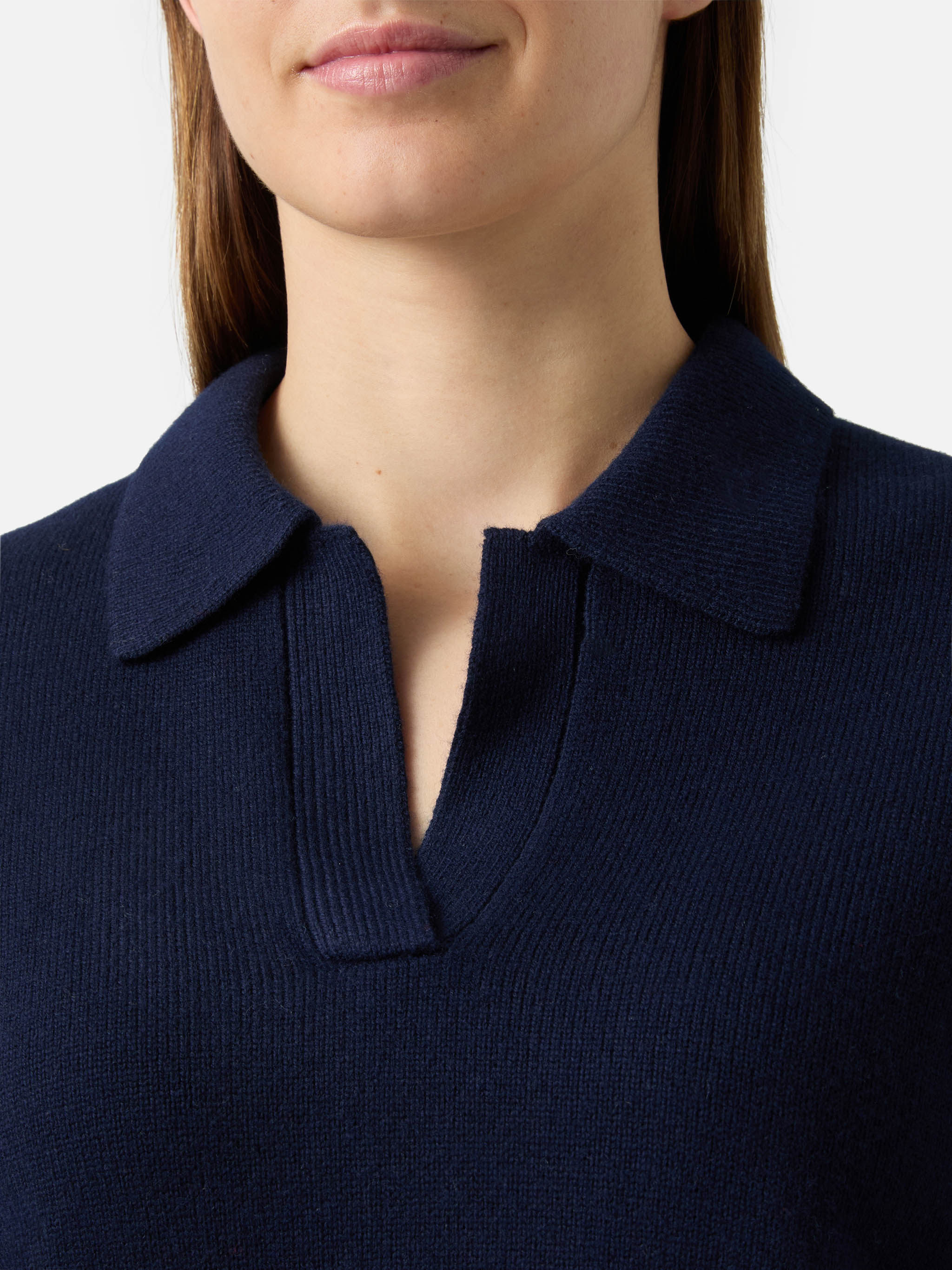 mc2-saint-barth-eze-maglione-donna-in-lana-blu-notte-collo-polo image 2