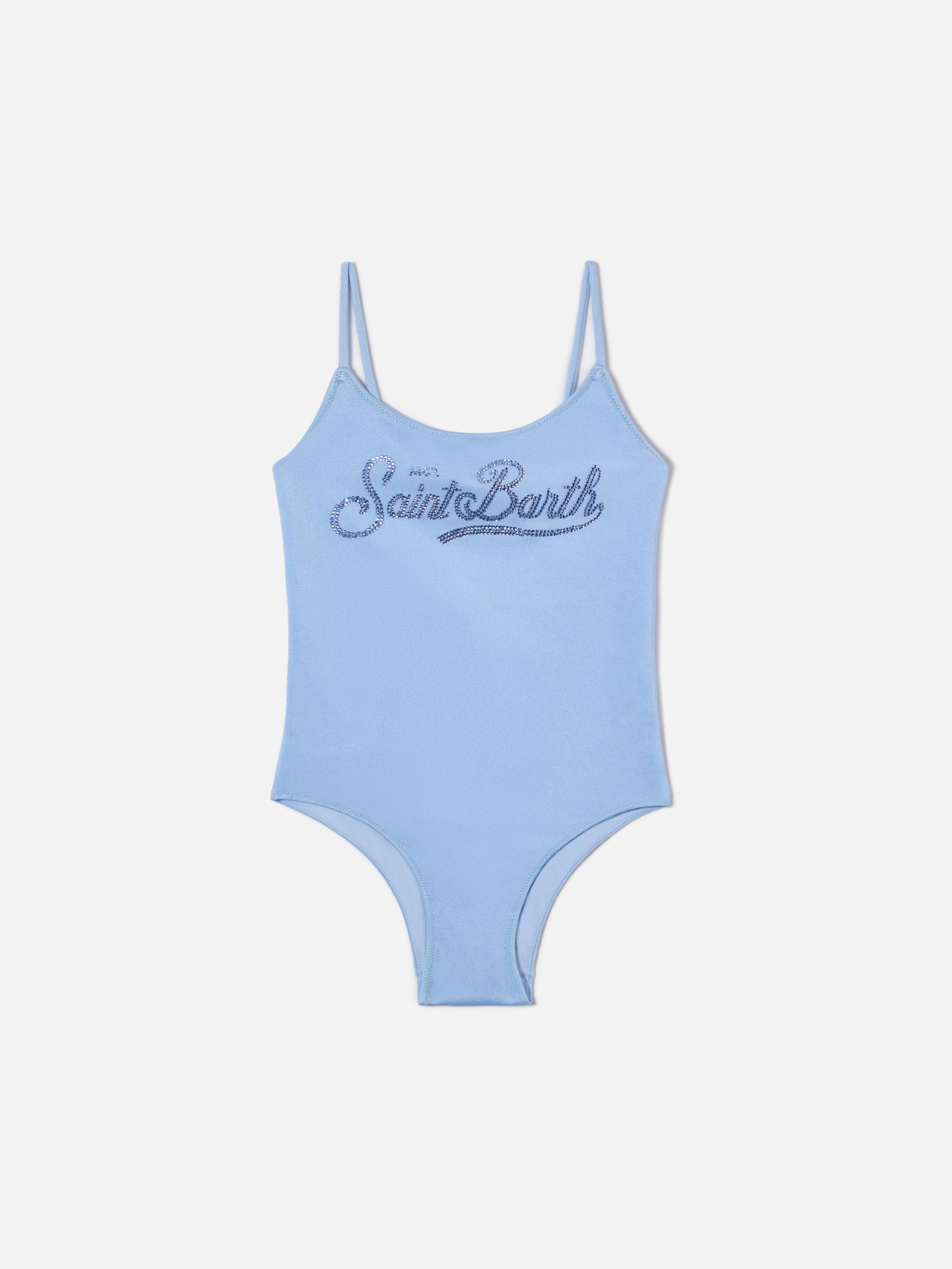 mc2-saint-barth-cecille-jr-costume-intero-bambina-azzurro-glossy-con-logo-strass image 1
