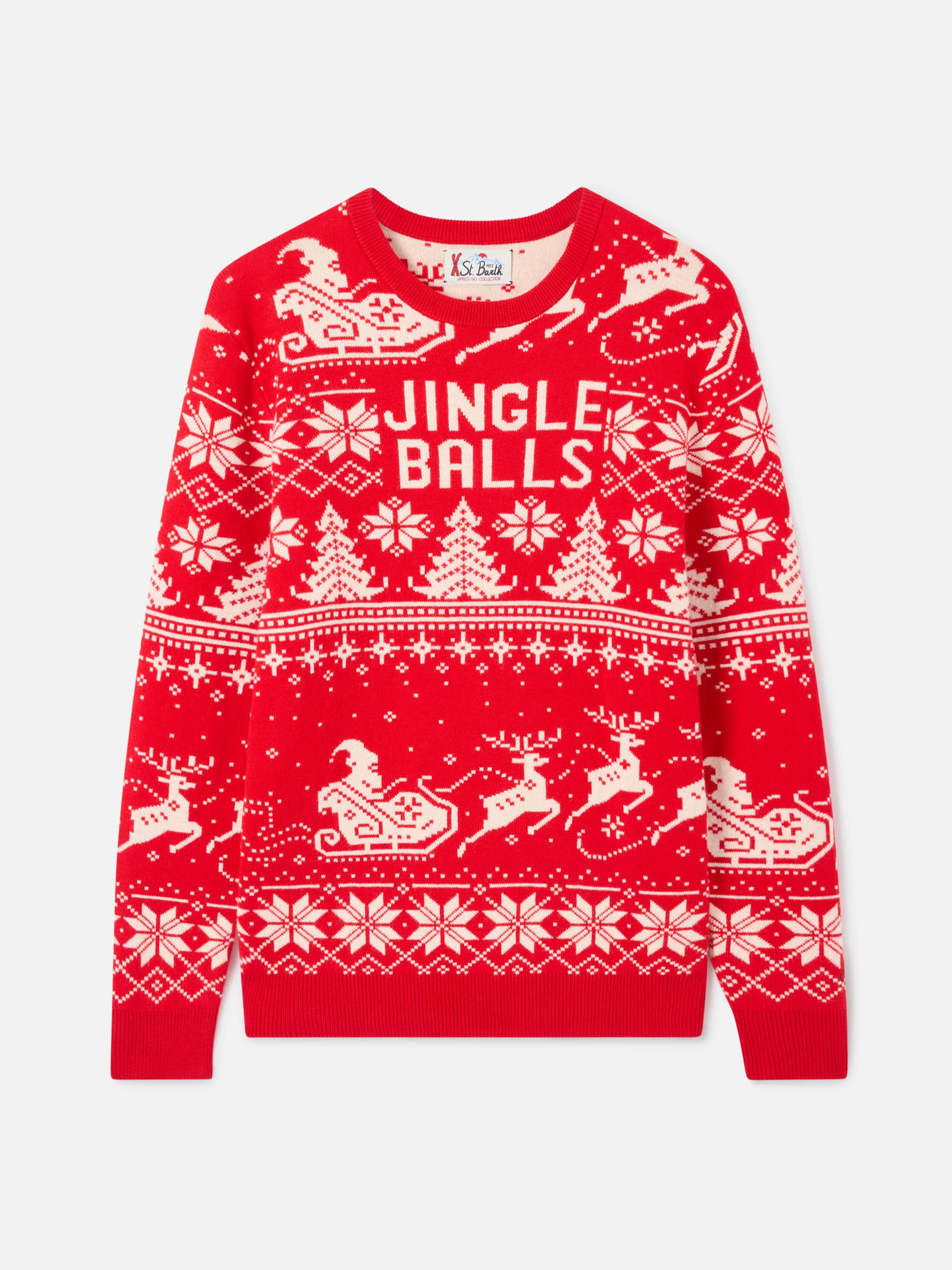 mc2-saint-barth-heron-maglione-uomo-rosso-fair-isle-jacquard-jingle-balls image 5