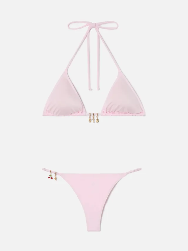 bikini-lezzy-da-donna-mc2-saint-barth-triangolo-in-tessuto-glossy-finish-rosa-co image 1