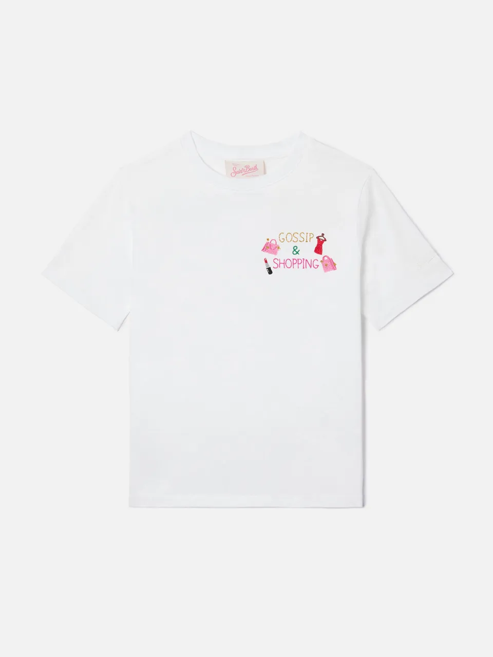 mc2-saint-barth-t-shirt-emilie-jr-bambina-in-cotone-bianca-con-ricamo-gossip-e-s image 1