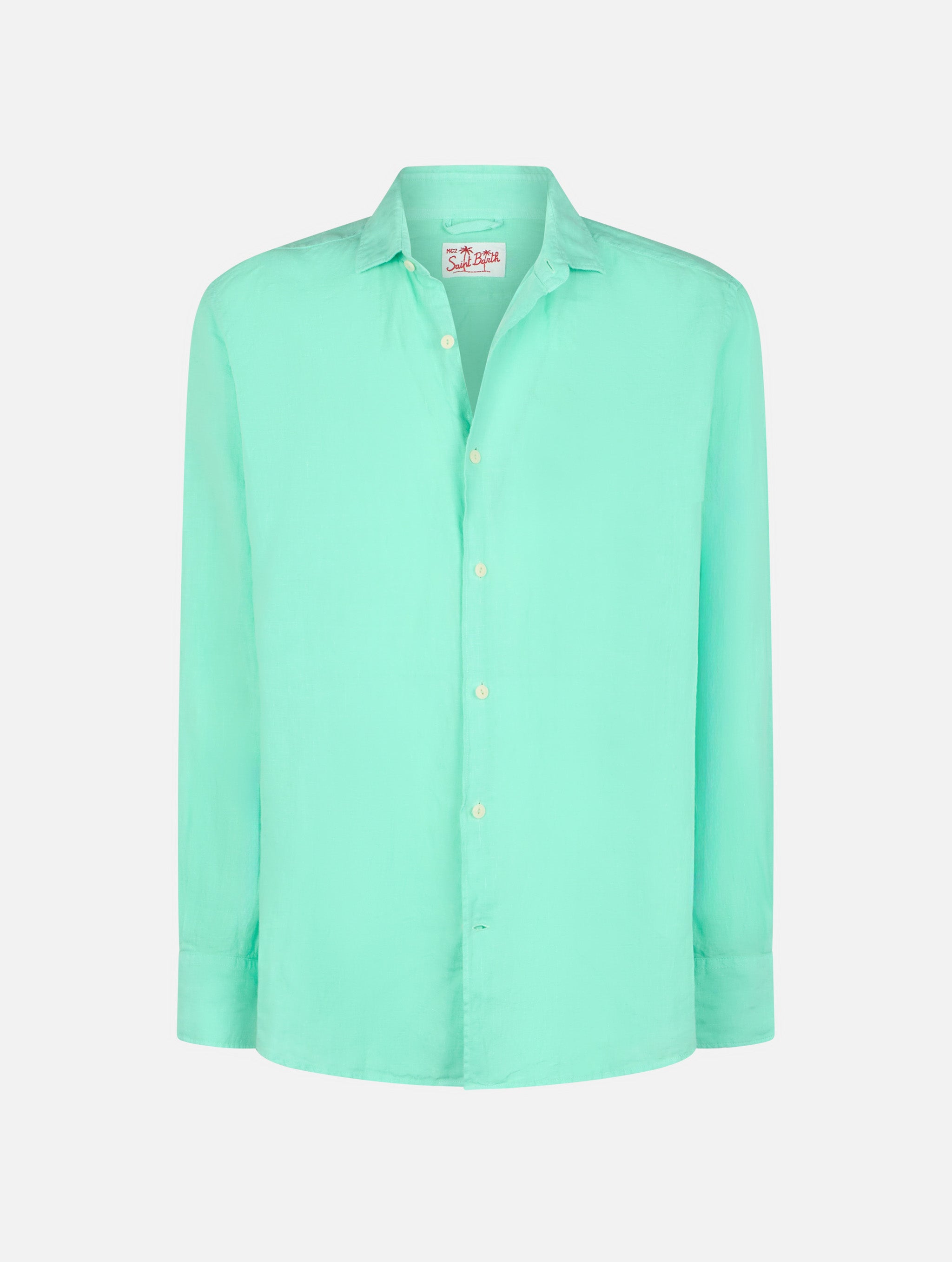 mc2-saint-barth-camicia-uomo-pamplona-in-puro-lino-verde-menta image 4