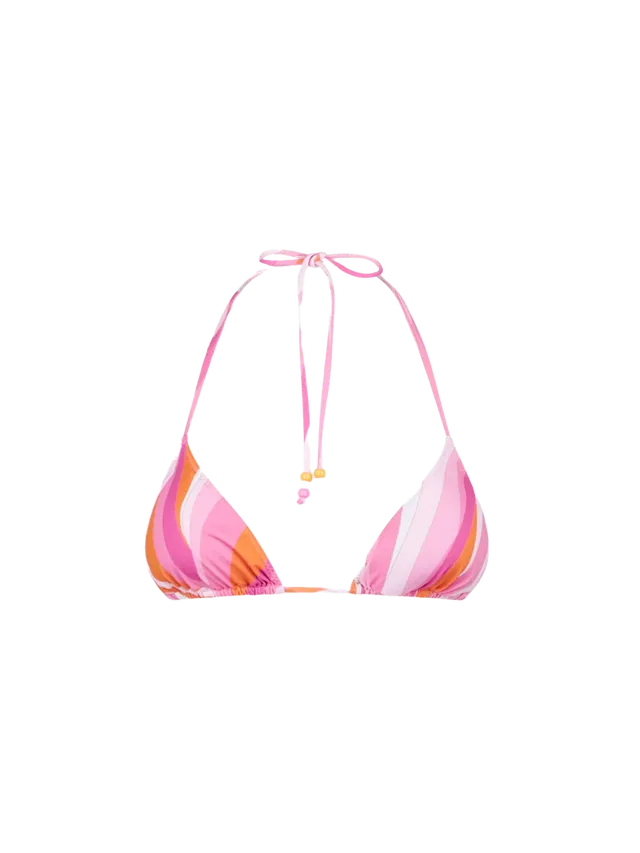 mc2-saint-barth-leah-top-bikini-donna-triangolo-fantasia-onde-rosa-arancione image 1