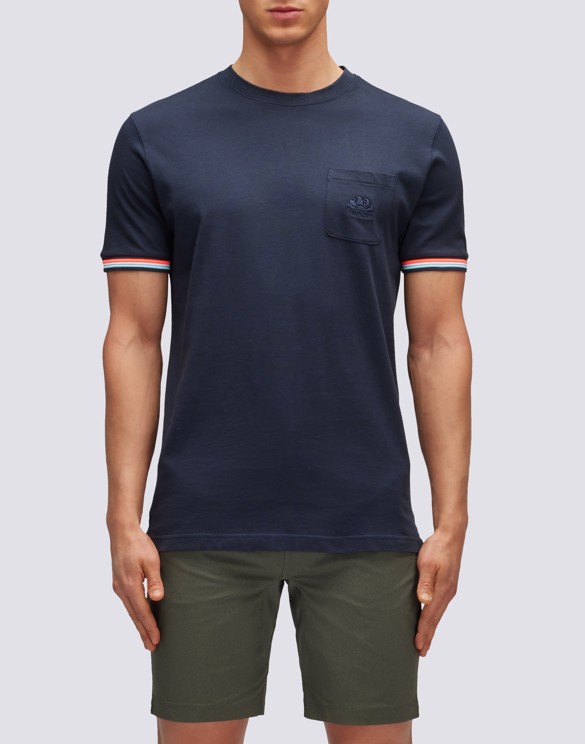 sundek-t-shirt-finn-uomo-girocollo-con-taschino-tricolor image 1