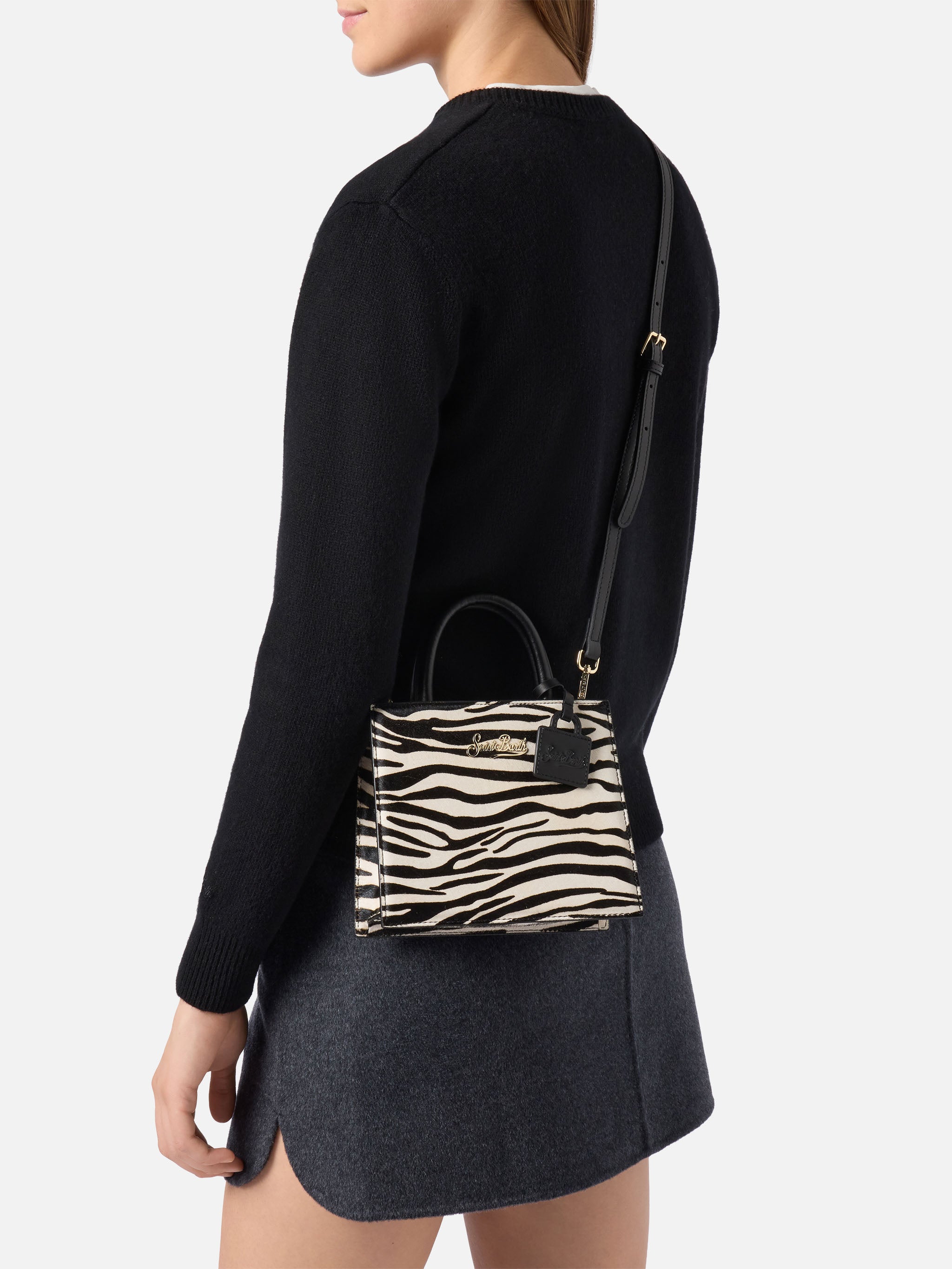 mc2-saint-barth-shop-bag-mini-zebra-in-pelle-bianco-e-nero image 2