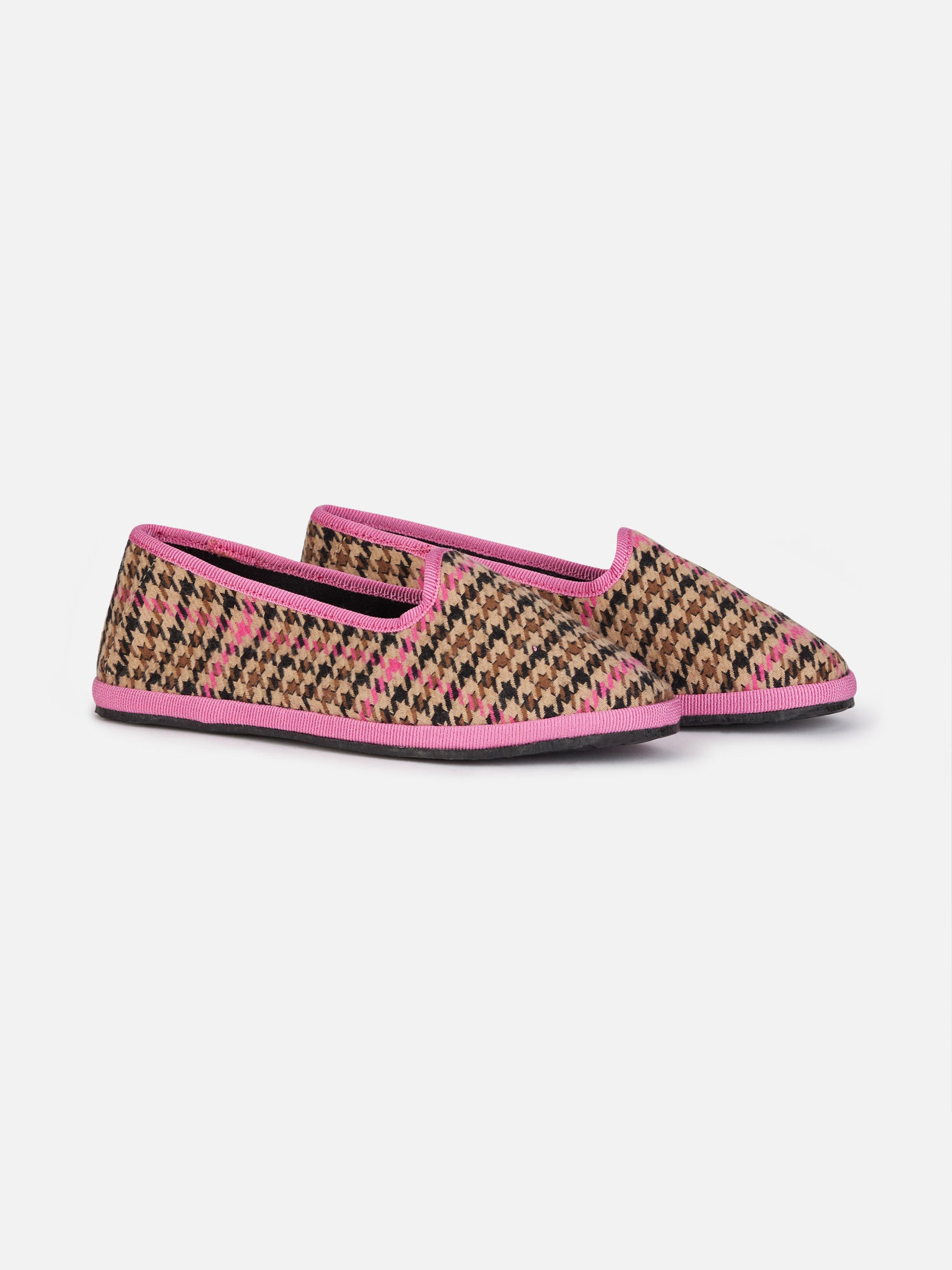 mc2-saint-barth-my-chalom-mocassini-pantofola-bambina-pied-de-poule-marrone-spec image 2
