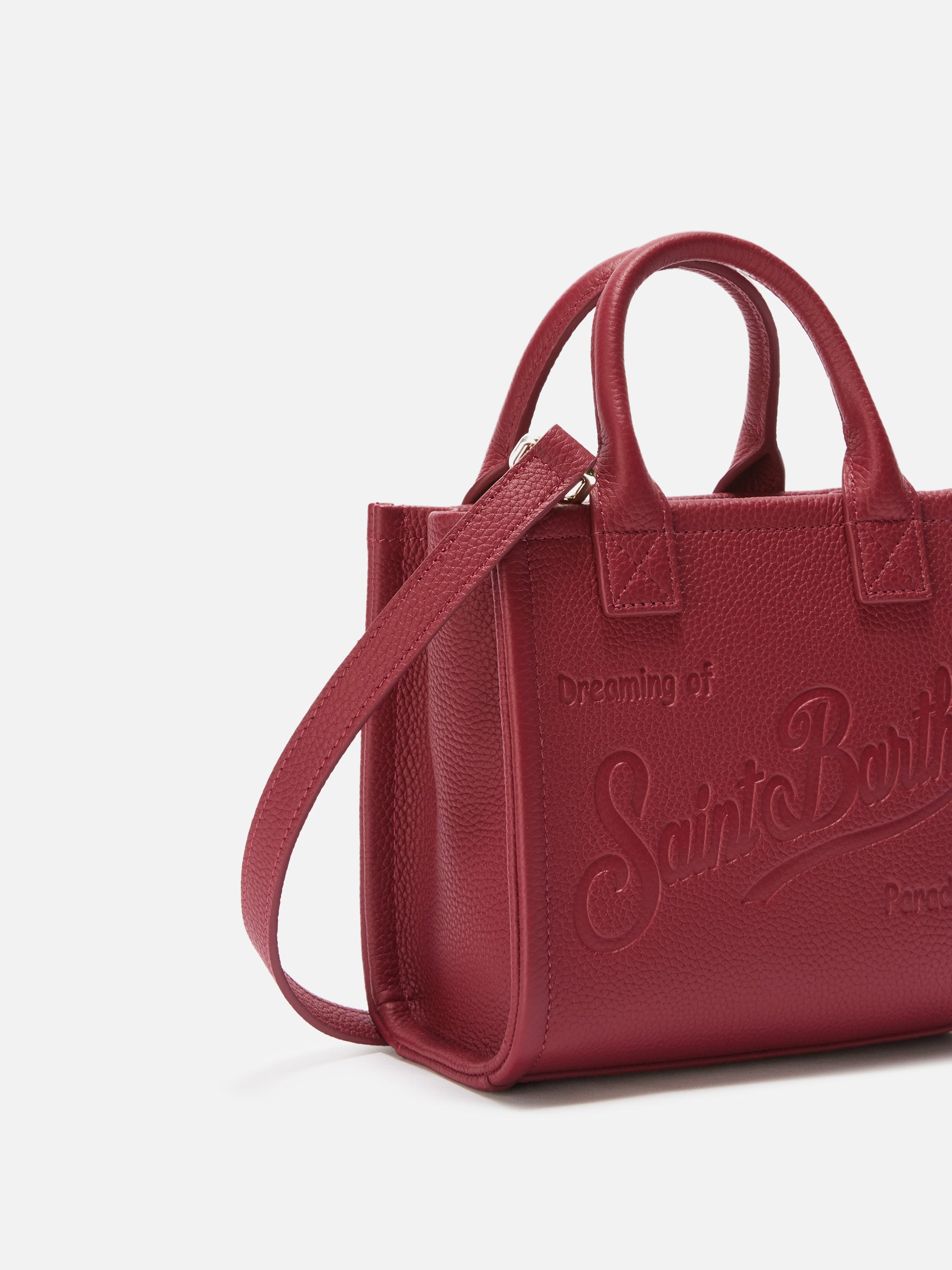mc2-saint-barth-vanity-bag-mini-borsa-bordeaux-pelle-martellata image 3