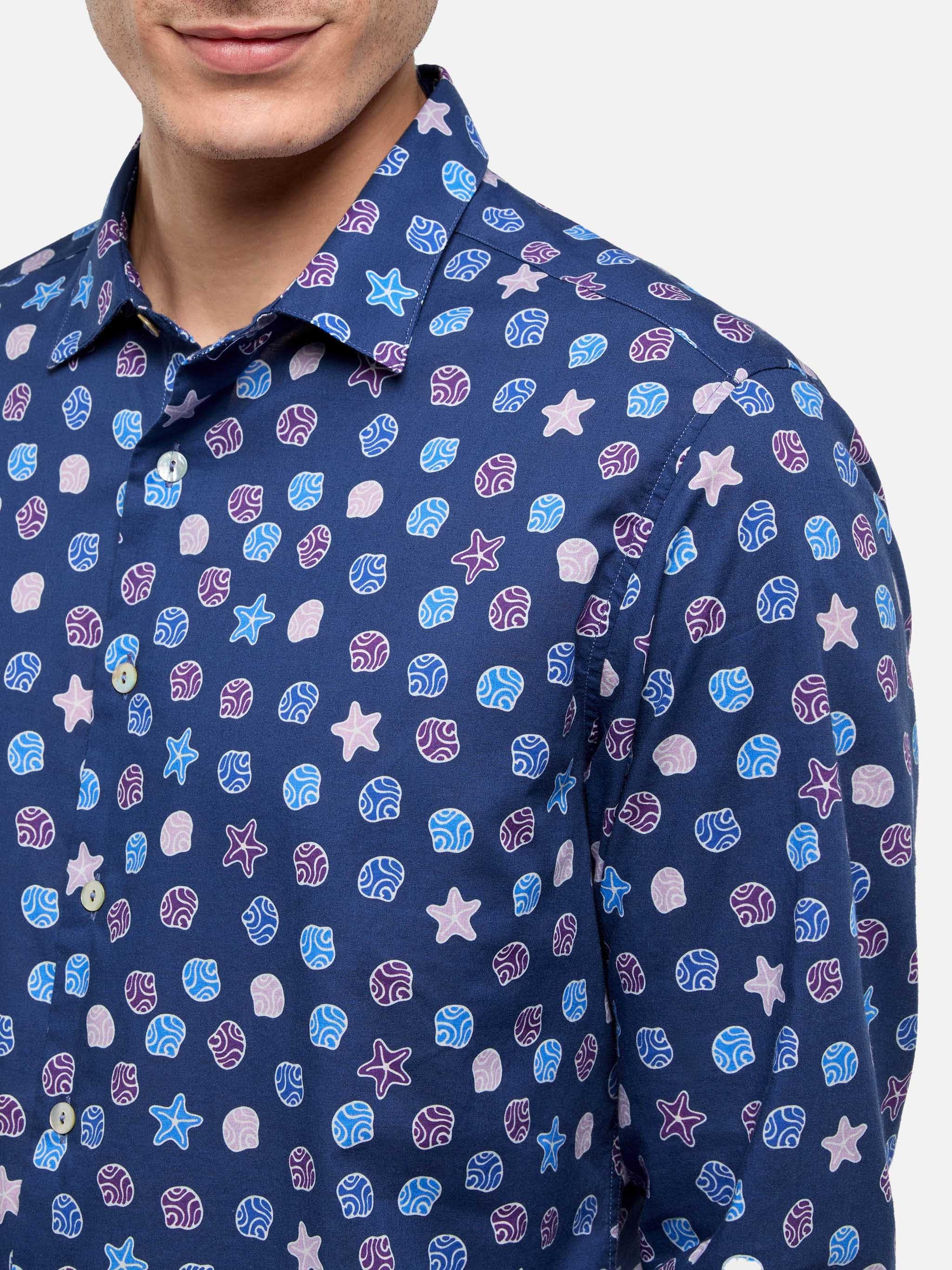 mc2-saint-barth-sikelia-camicia-uomo-blu-in-mussola-di-cotone-stampa-etnica image 2
