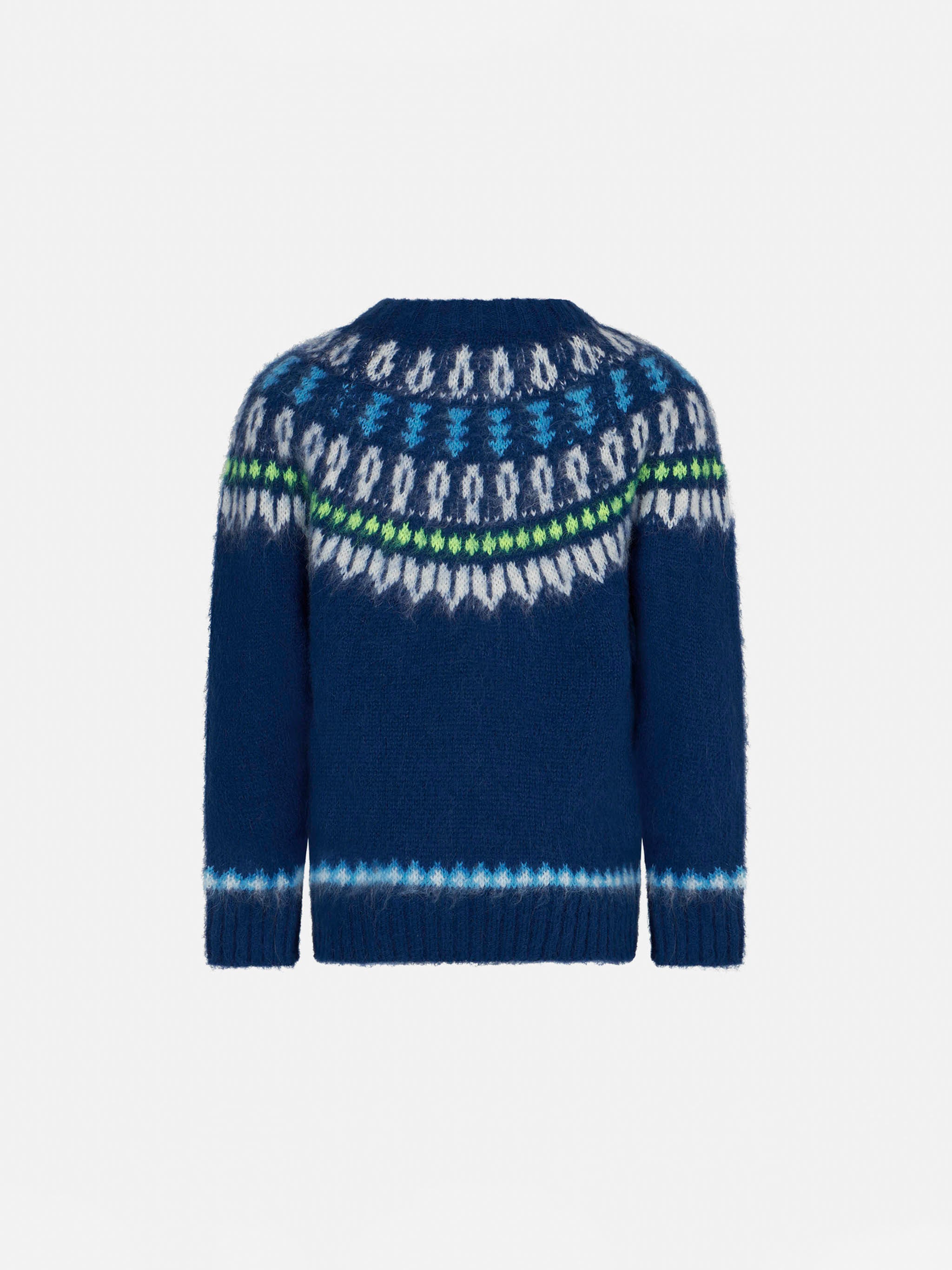 mc2-saint-barth-maglione-bambino-garzato-blu-navy-con-jacquard-islandese image 2