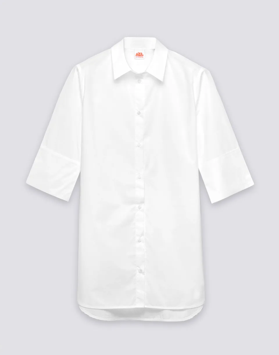 sundek-camicione-corto-donna-in-popeline-di-cotone-oversize-w258drpn100 image 1