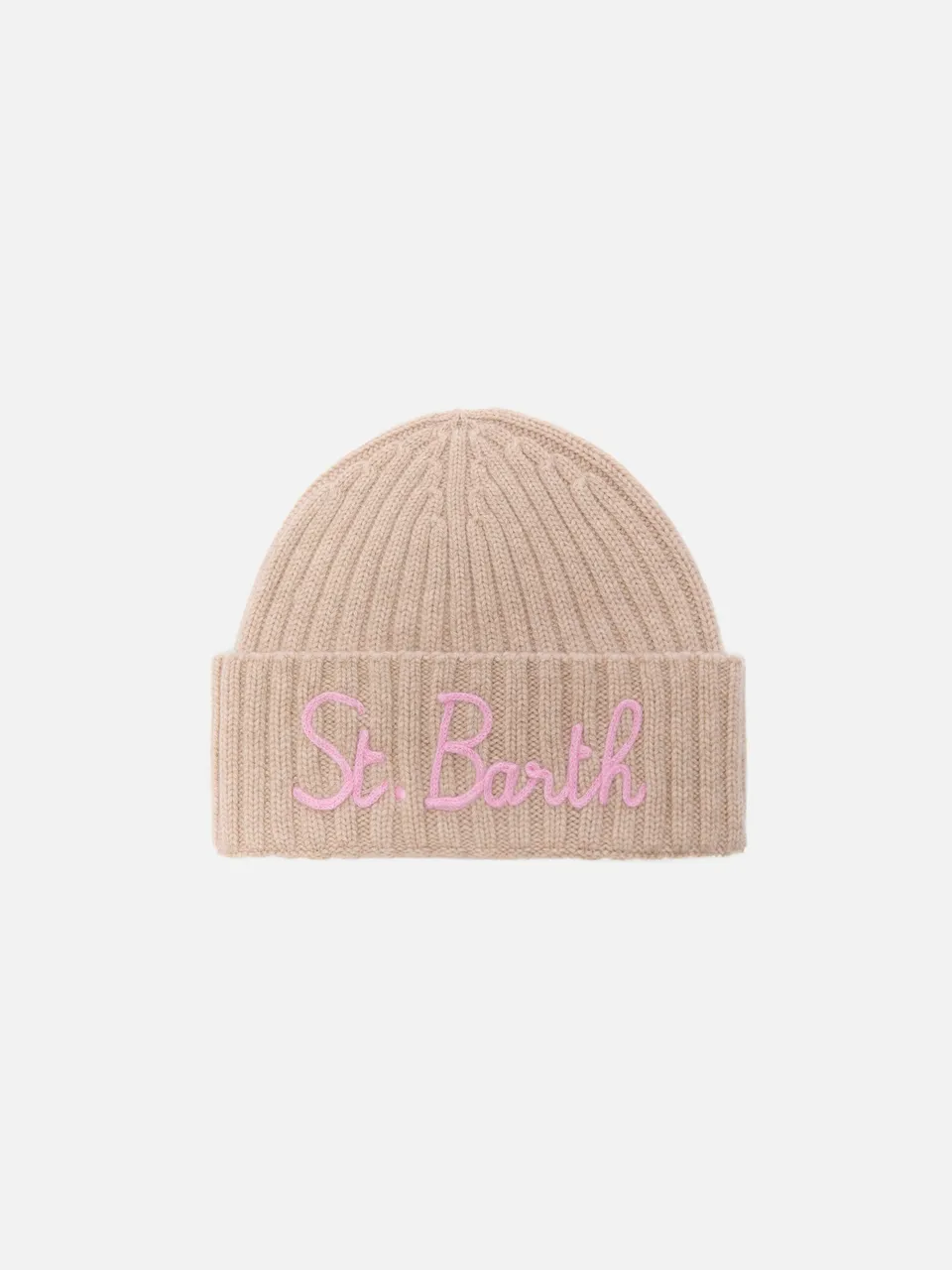 mc2-saint-barth-berretto-wengen-in-misto-cashmere-beige-con-ricamo-st-barth image 1