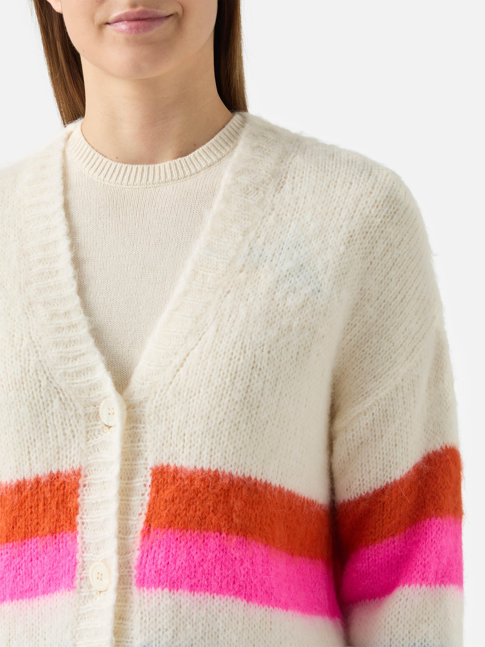 mc2-saint-barth-chloe-cardigan-donna-garzato-a-righe-multicolor image 2