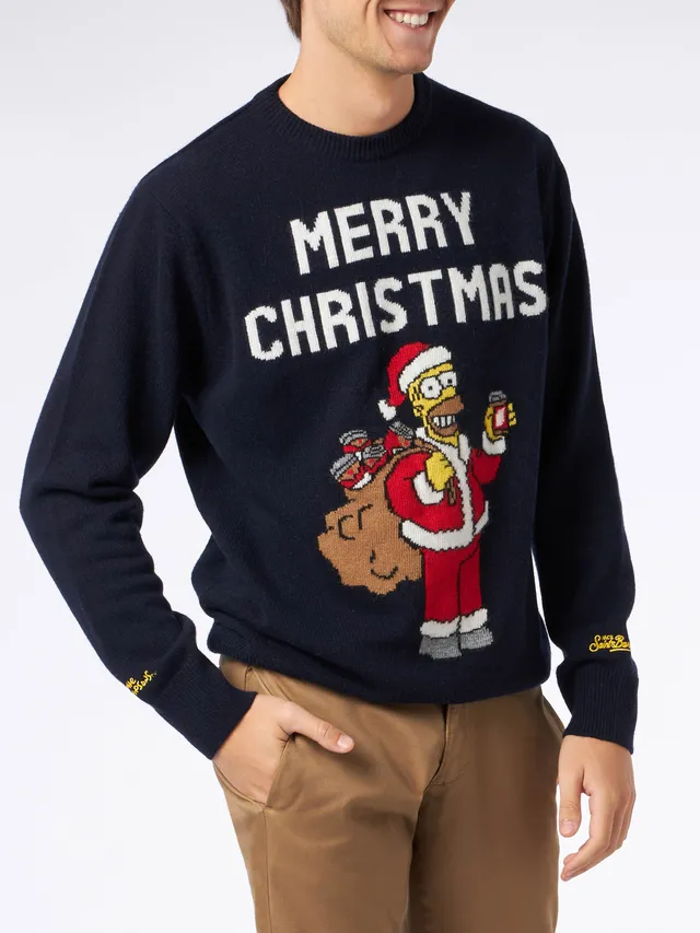 mc2-saint-barth-maglione-girocollo-heron-blu-stampa-jacquard-homer-simpson-edizi image 1