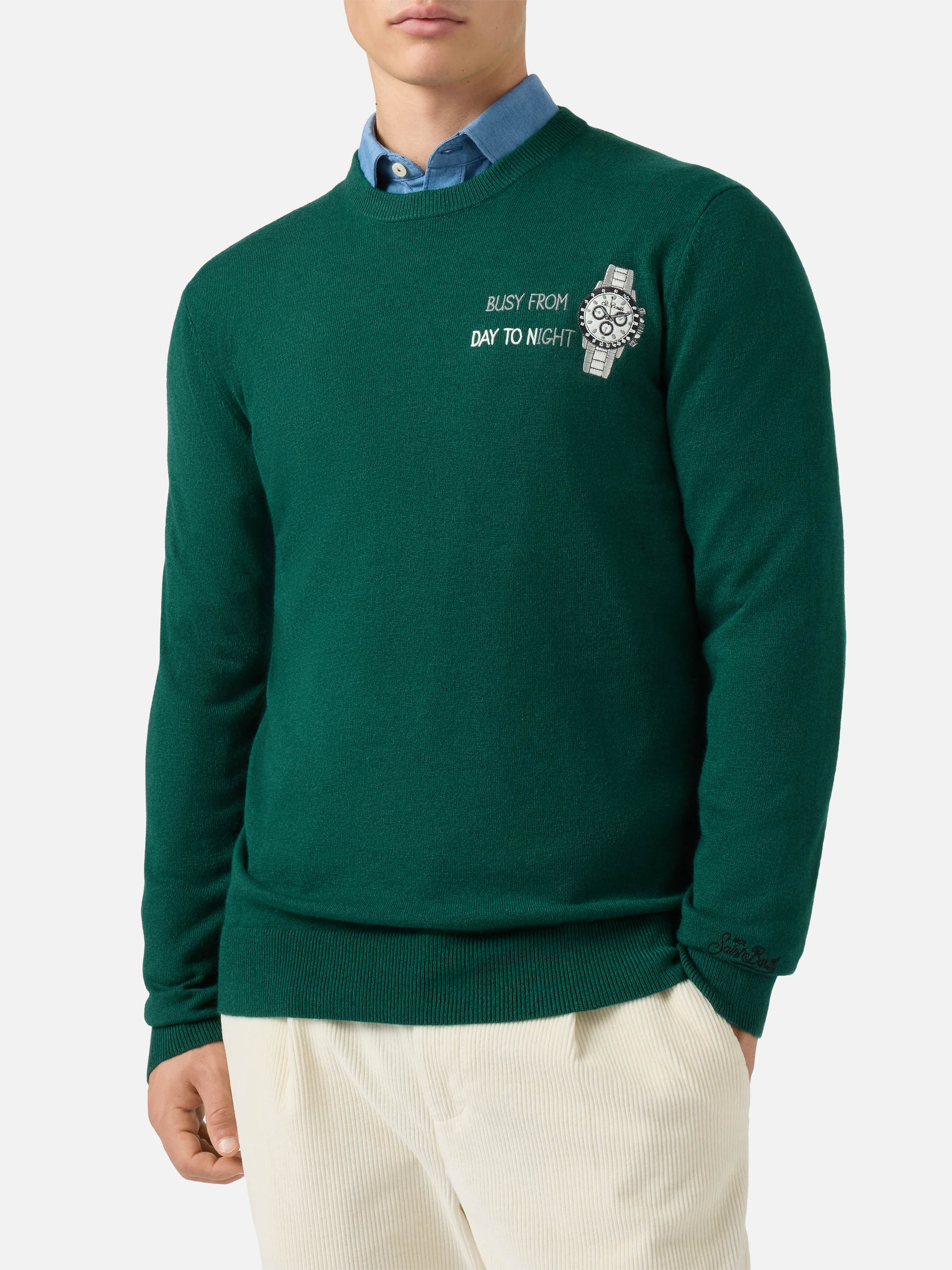 mc2-saint-barth-heron-light-maglione-girocollo-uomo-verde-inglese-cashmere image 2