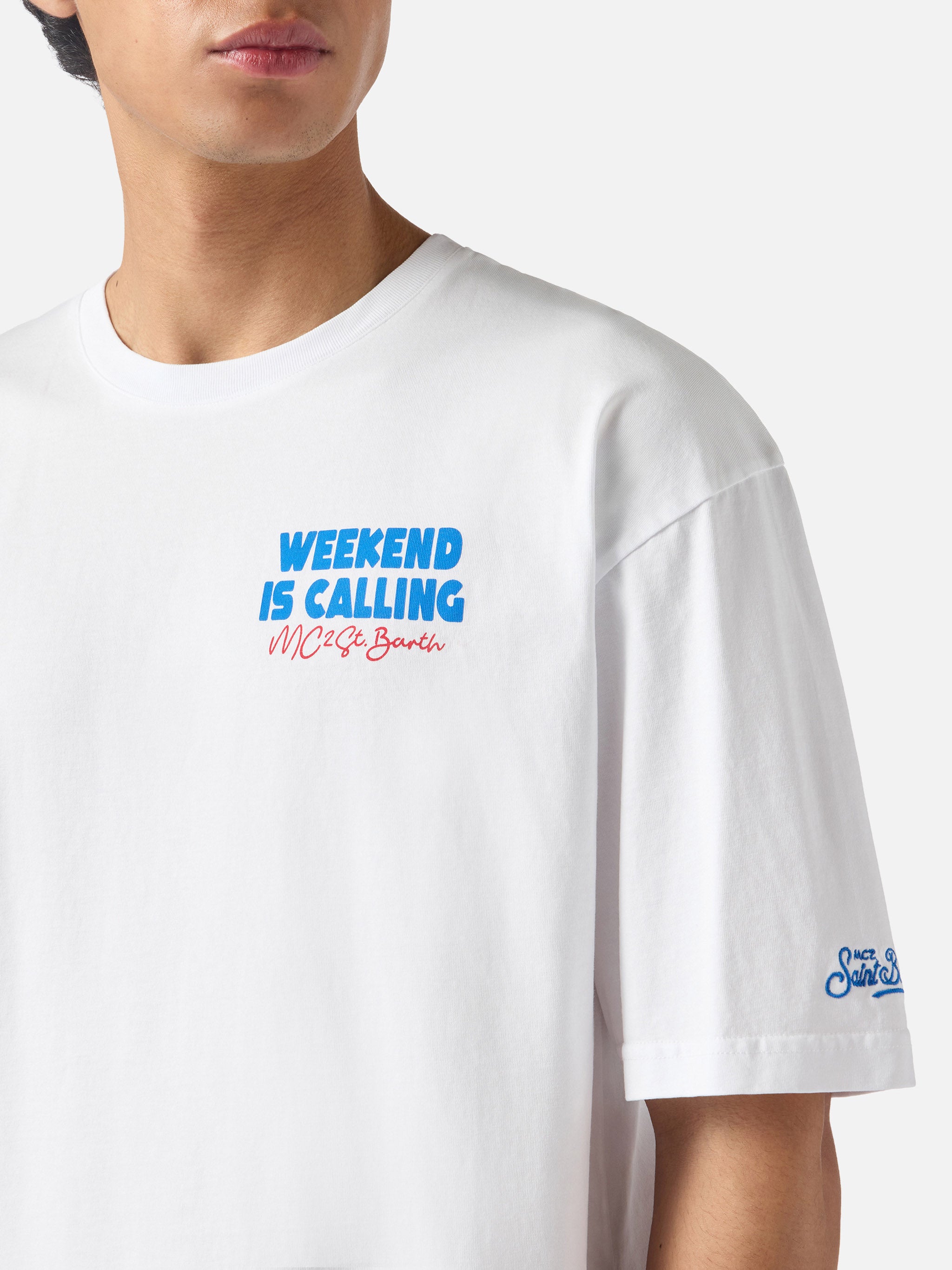 mc2-saint-barth-t-shirt-delmar-weekend-is-calling-uomo-bianca image 2