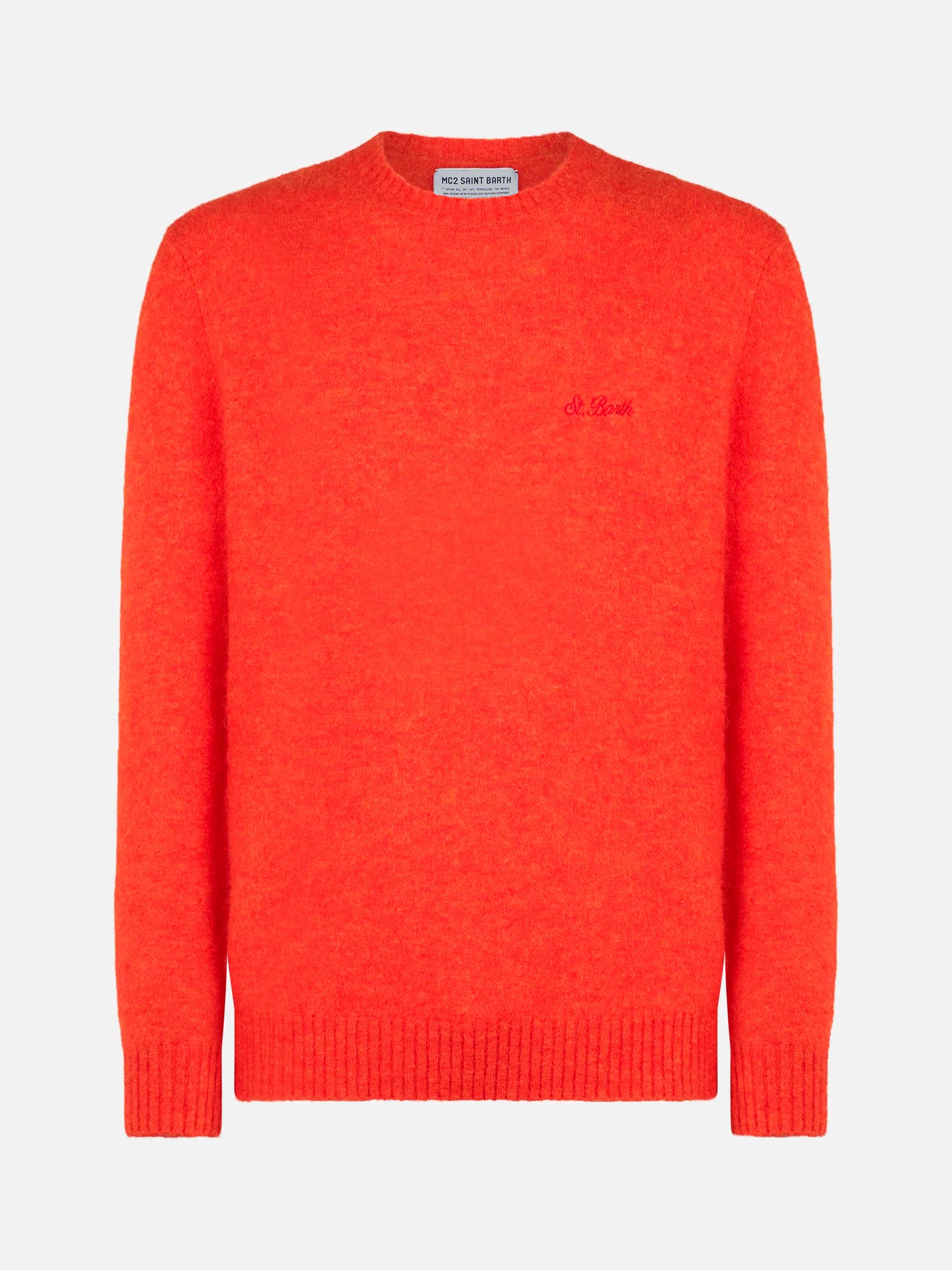 mc2-saint-barth-maglia-heron-uomo-arancione-lana-stretch-girocollo image 4