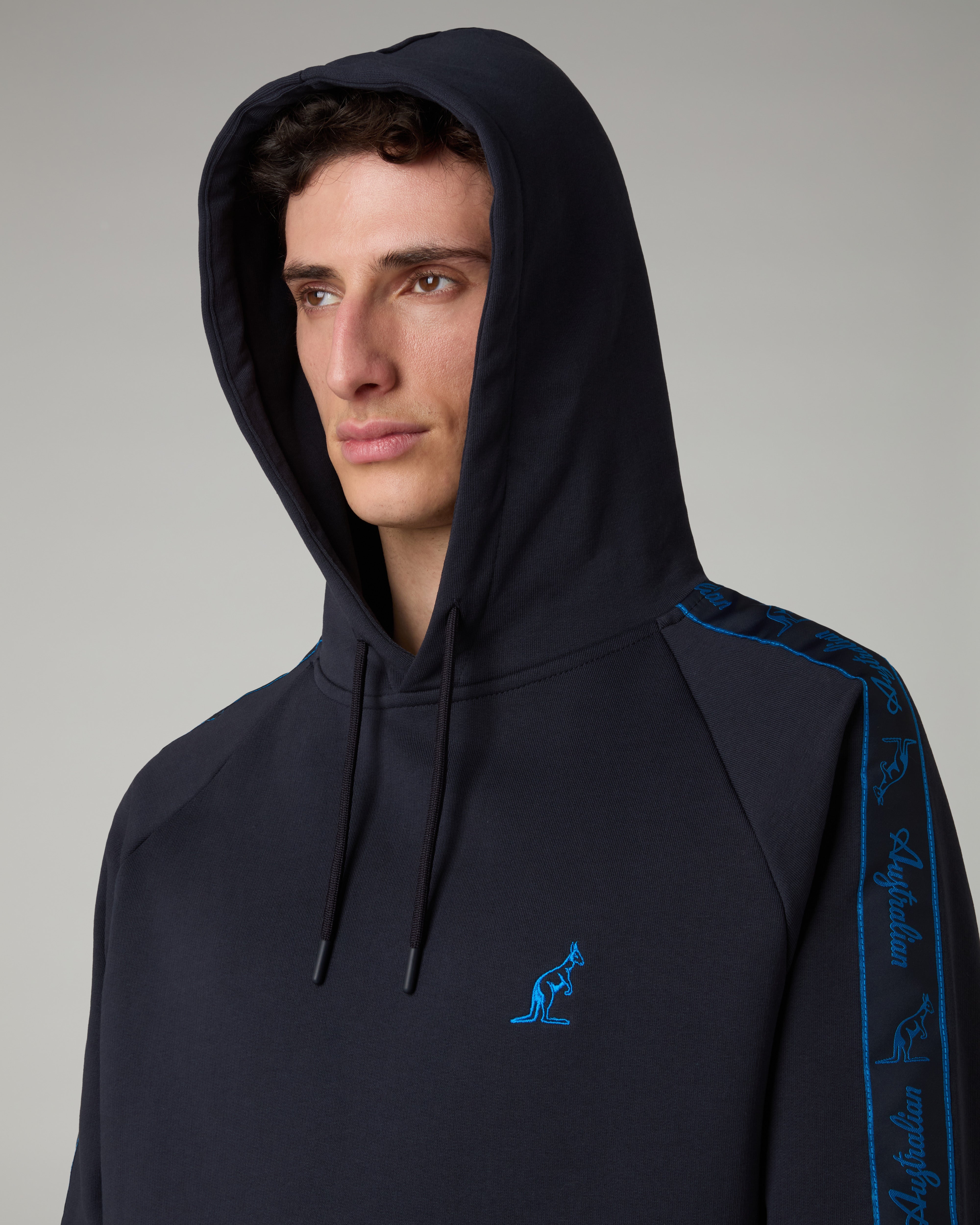 australian-tape-felpa-con-cappuccio-in-cotone-blu-navy image 4