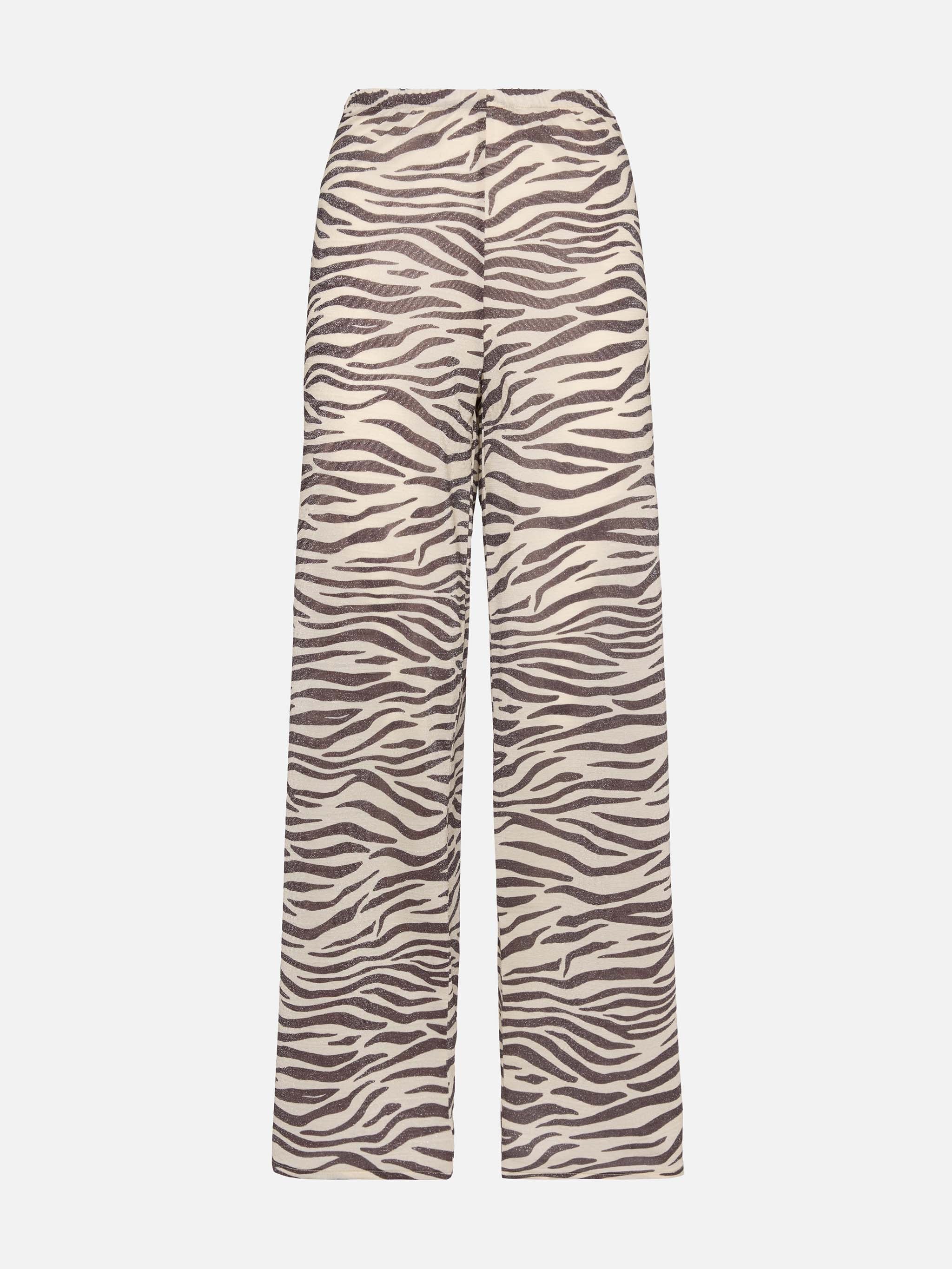 mc2-saint-barth-amalia-pantaloni-donna-a-gamba-larga-in-lurex-zebrato-bianco image 6