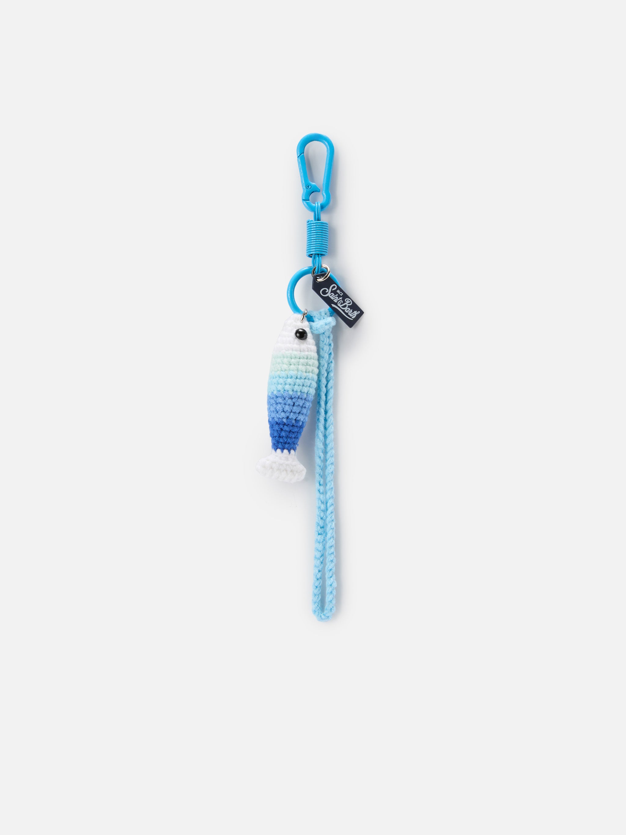 mc2-saint-barth-portachiavi-crochet-sardina-blu-con-moschettone image 1