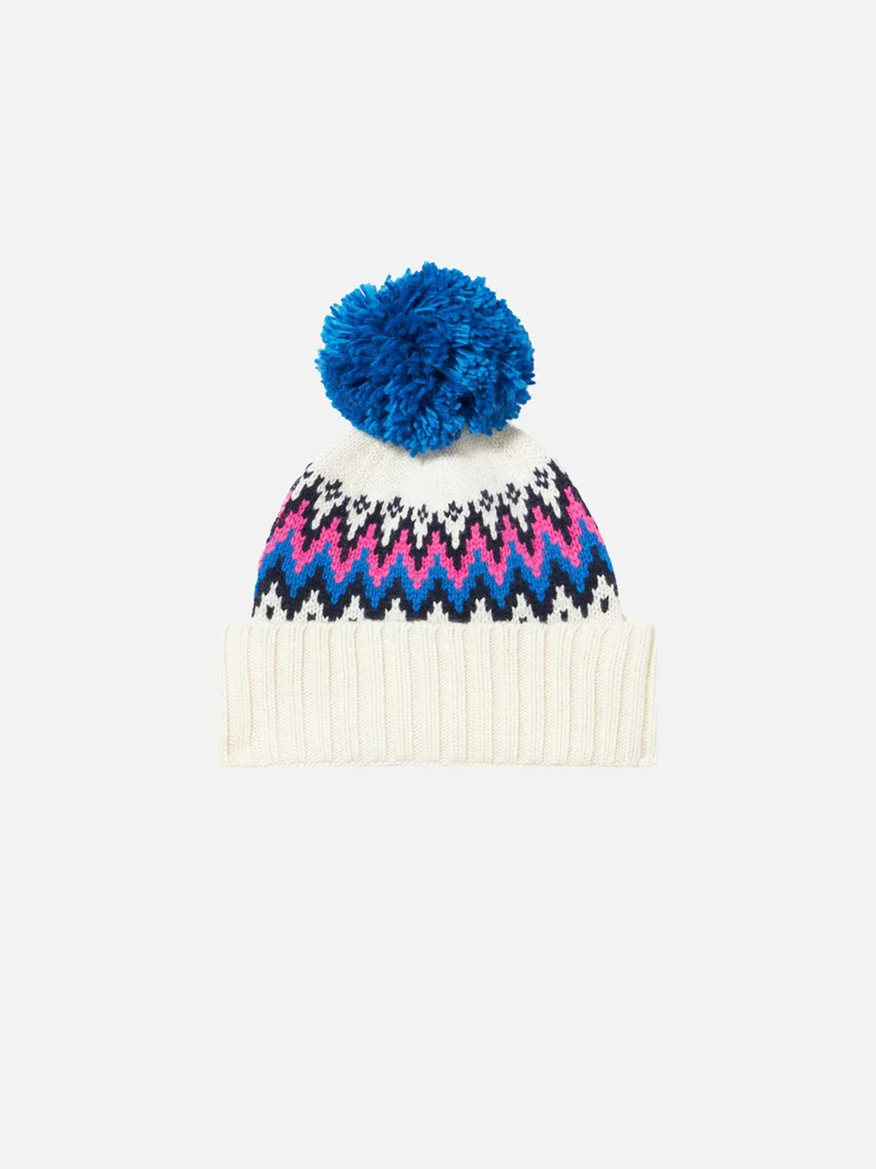 mc2-saint-barth-berretto-bambina-con-pompon-jacquard-islandese-bianco image 1