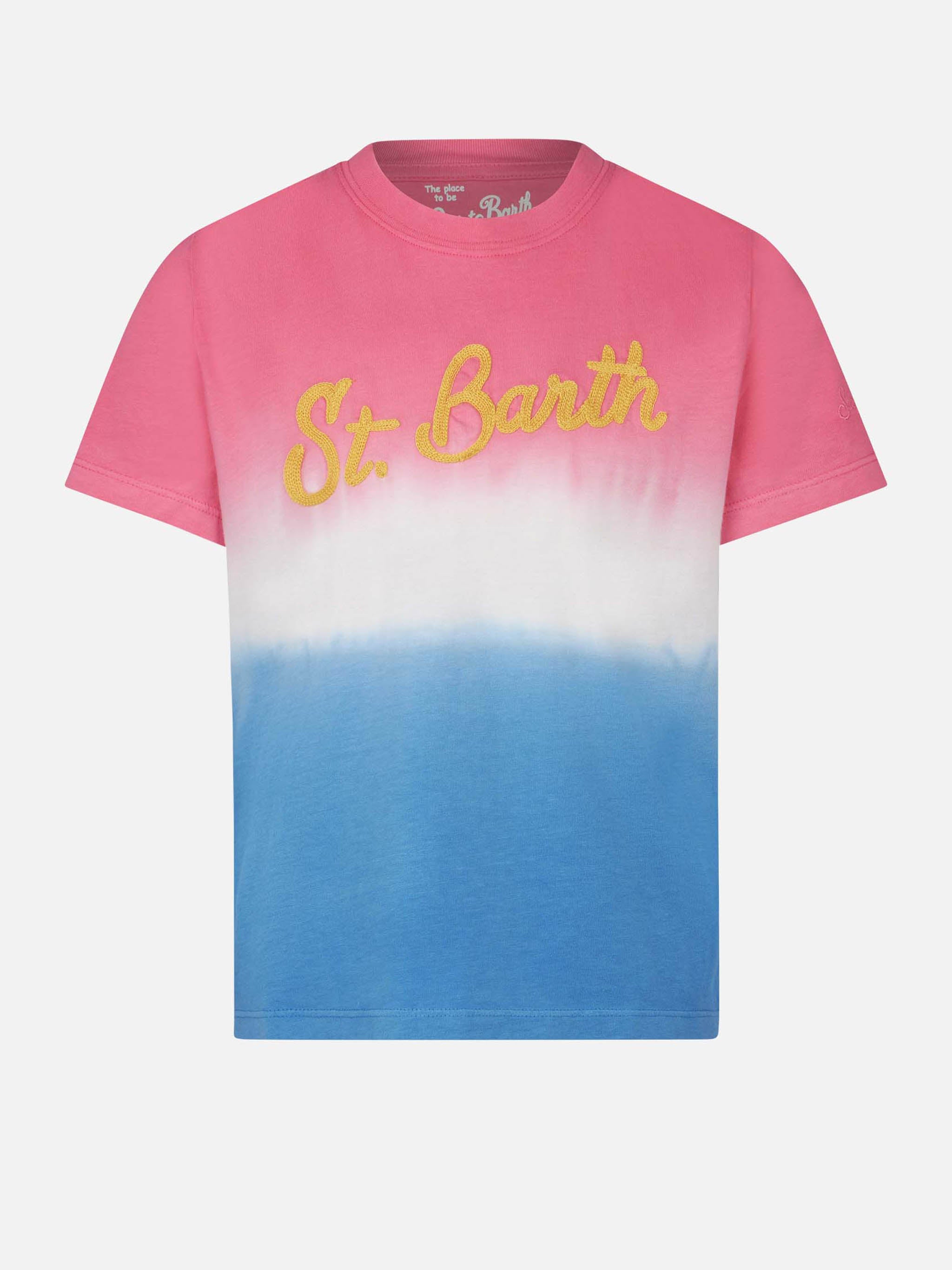 mc2-saint-barth-t-shirt-bambina-tie-dye-fucsia-blu-st-barth image 1