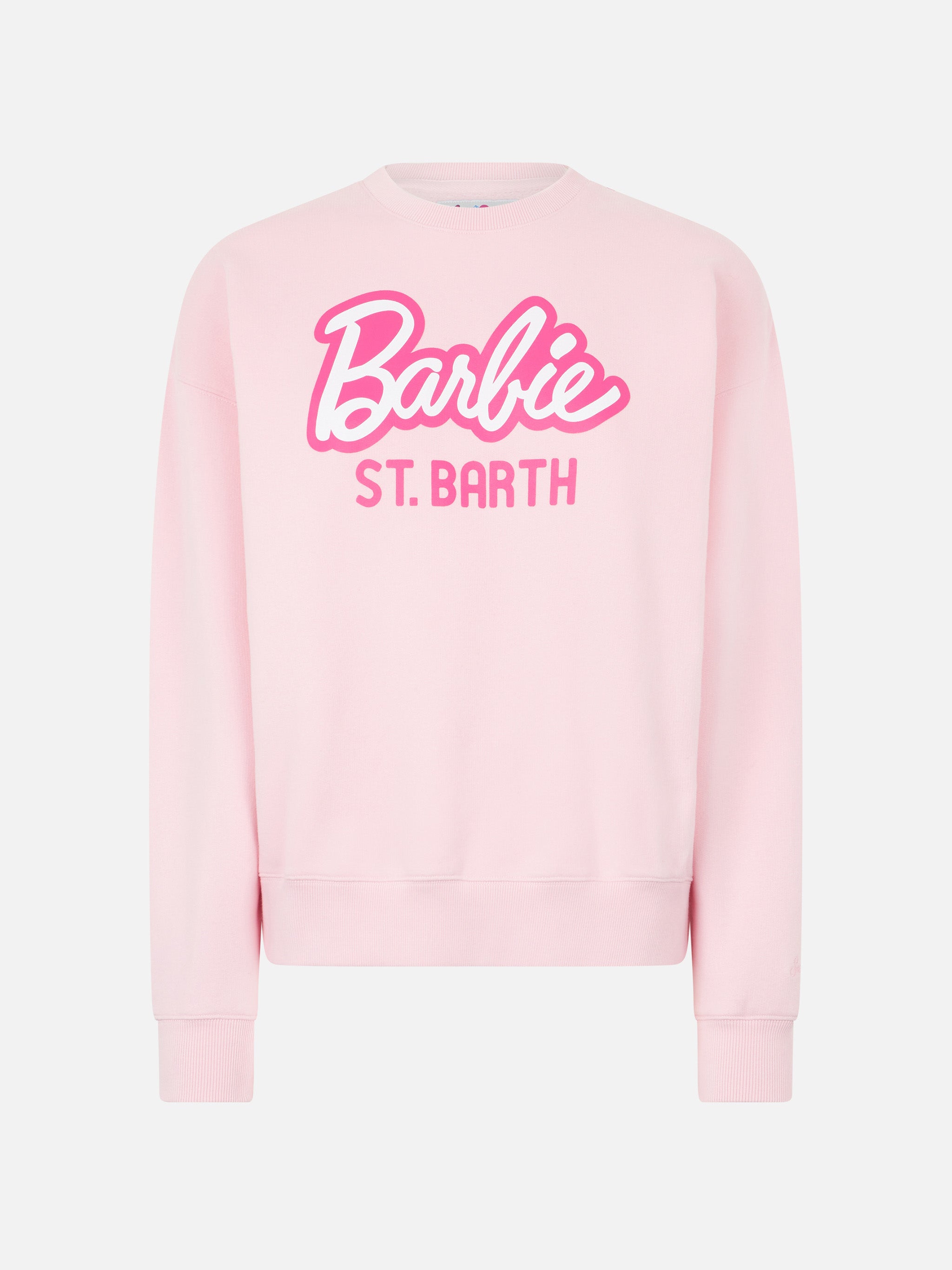mc2-saint-barth-stardust-felpa-donna-rosa-con-stampa-barbie-special-edition image 1