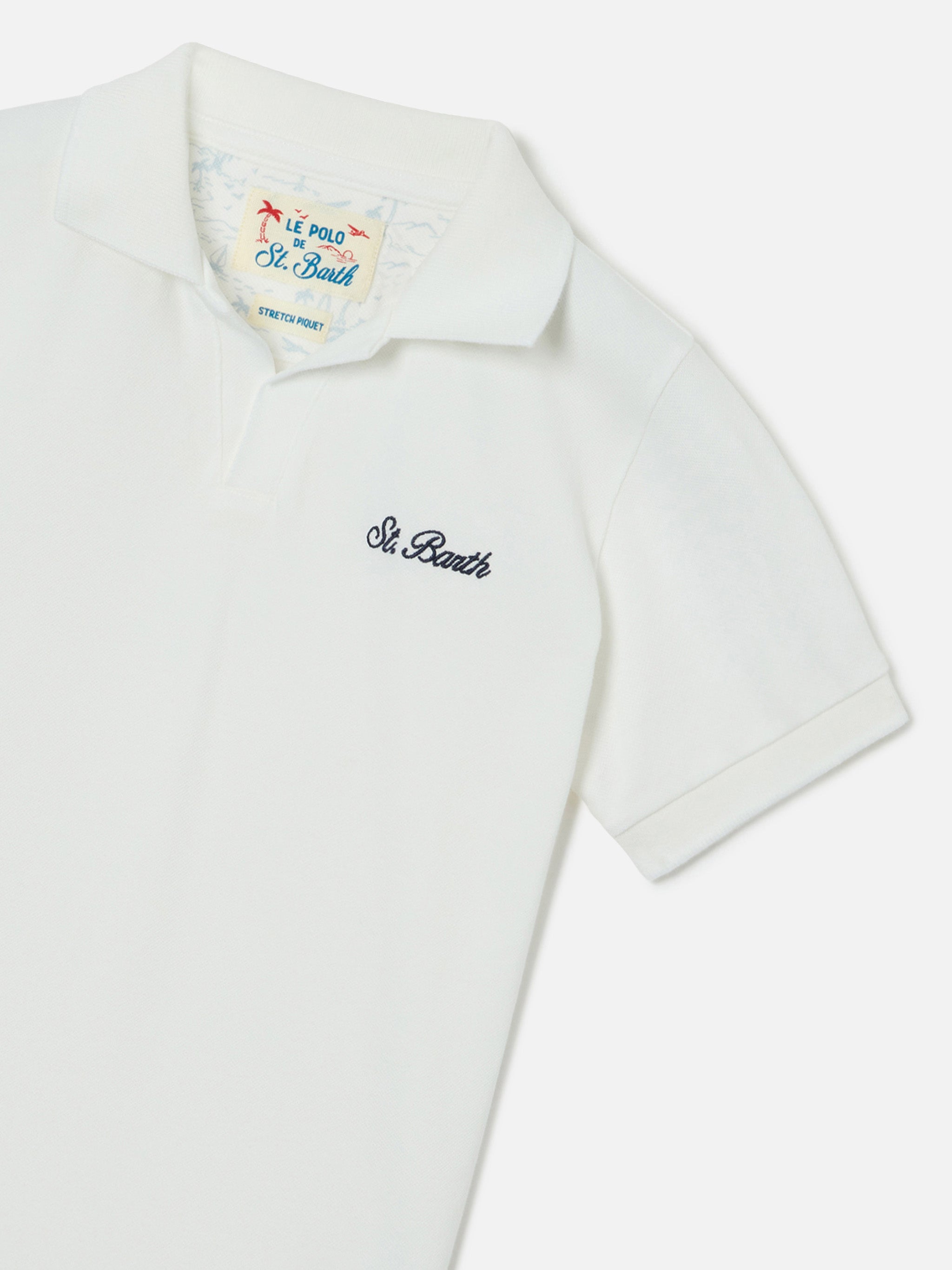 mc2-saint-barth-polo-charles-jr-da-bambino-in-piquet-di-cotone-bianco image 2