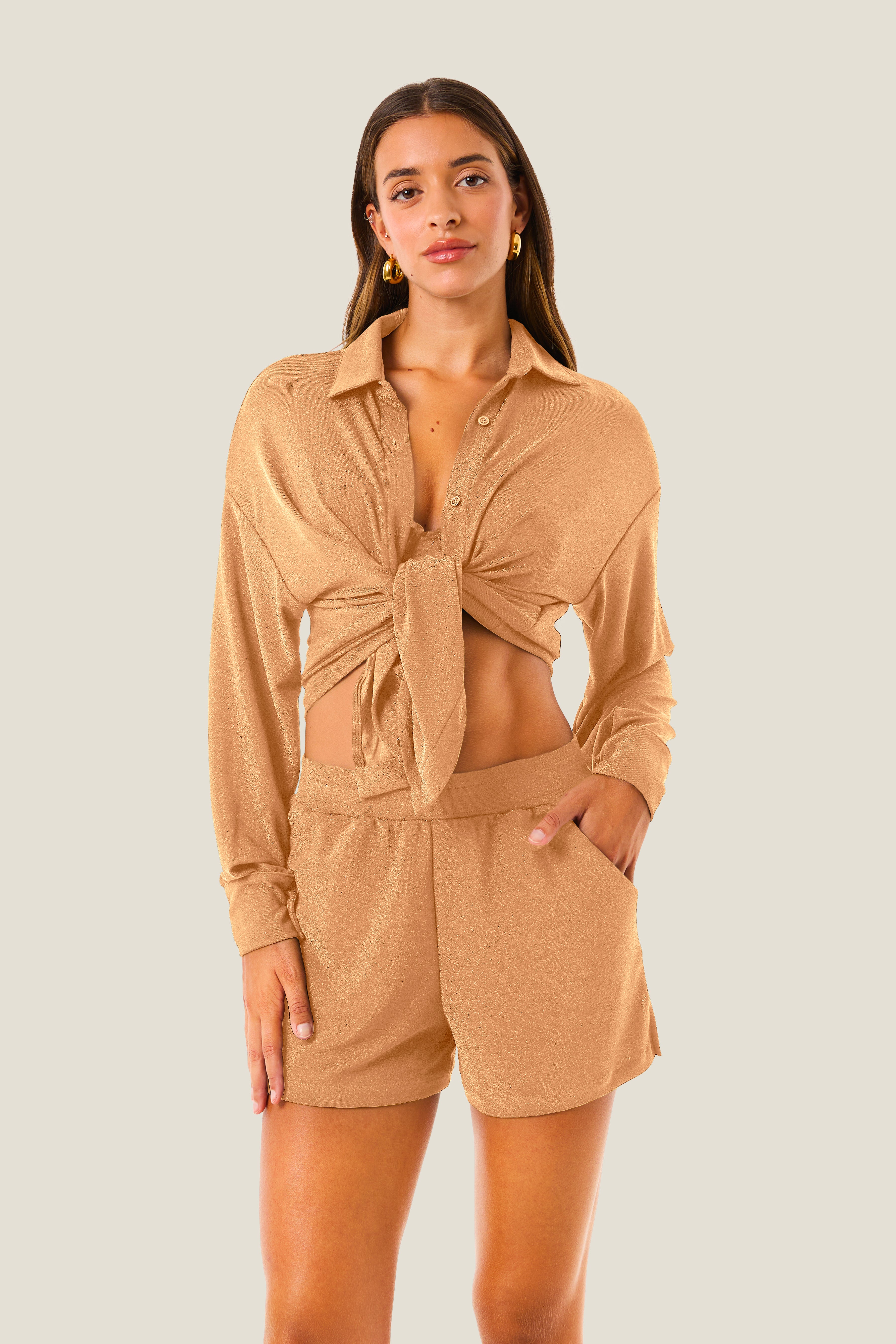 4giveness-camicia-con-nodo-lurex-resort-camicia-copricostume-donna image 4