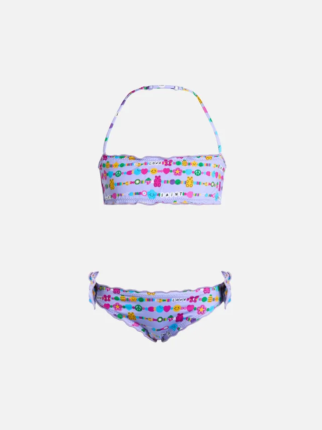 bikini-bambina-mc2-saint-barth-emy-a-fascia-con-stampa-bracciali image 1