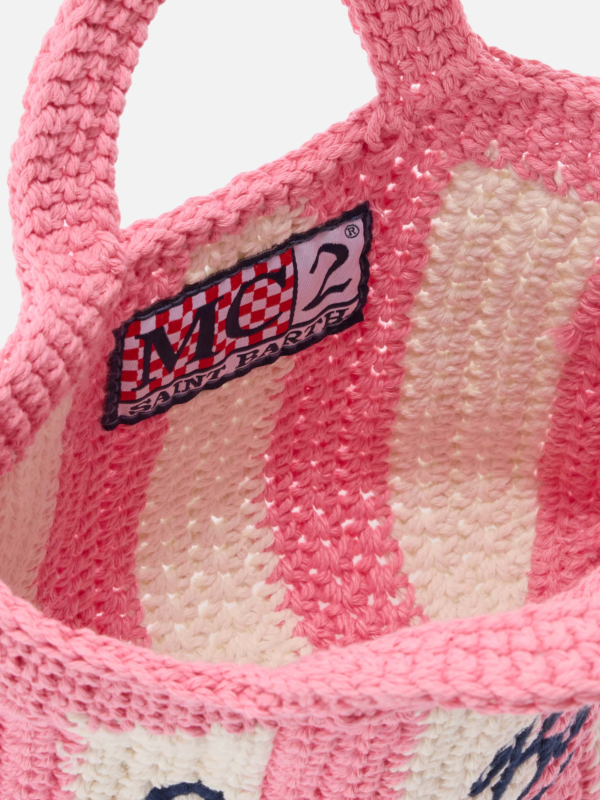 mc2-saint-barth-borsa-crochet-mini-borsa-mini-a-righe-rosa-con-logo-ricamato image 5