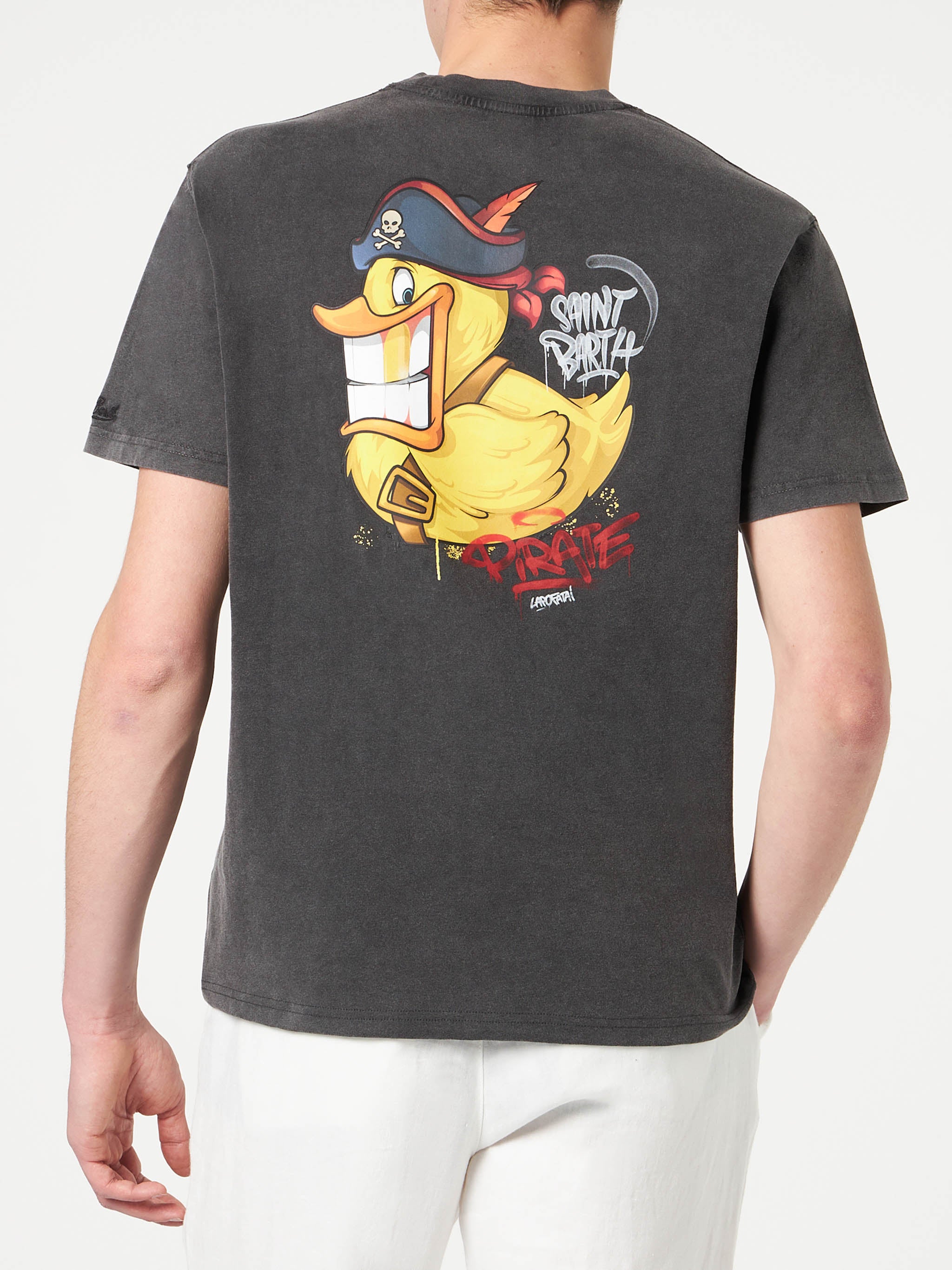 mc2-saint-barth-t-shirt-jack-uomo-nera-cotone-crypto-ducky-pirate-special-editio image 3