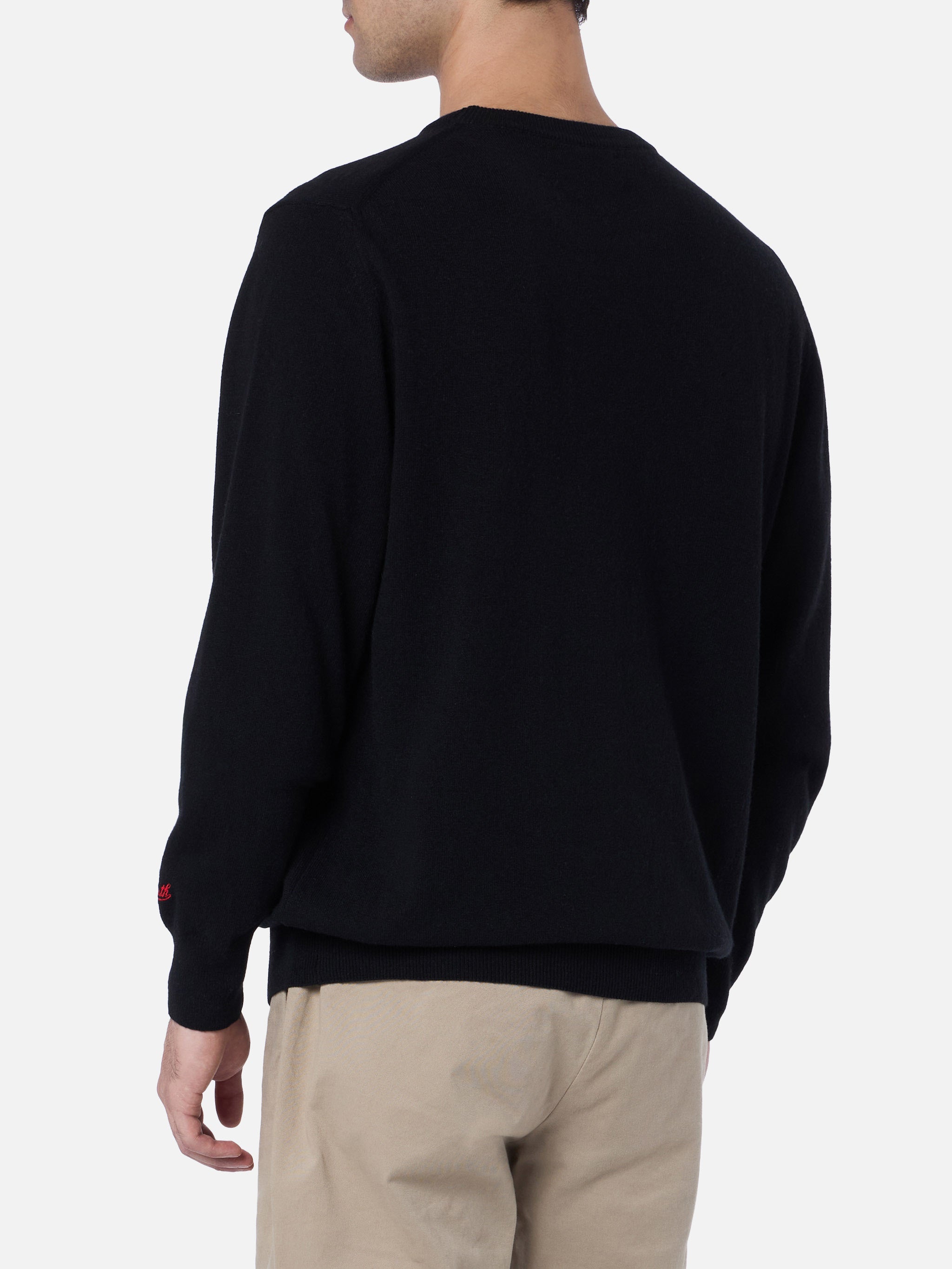 mc2-saint-barth-maglione-girocollo-heron-nero-uomo-ricamo image 3