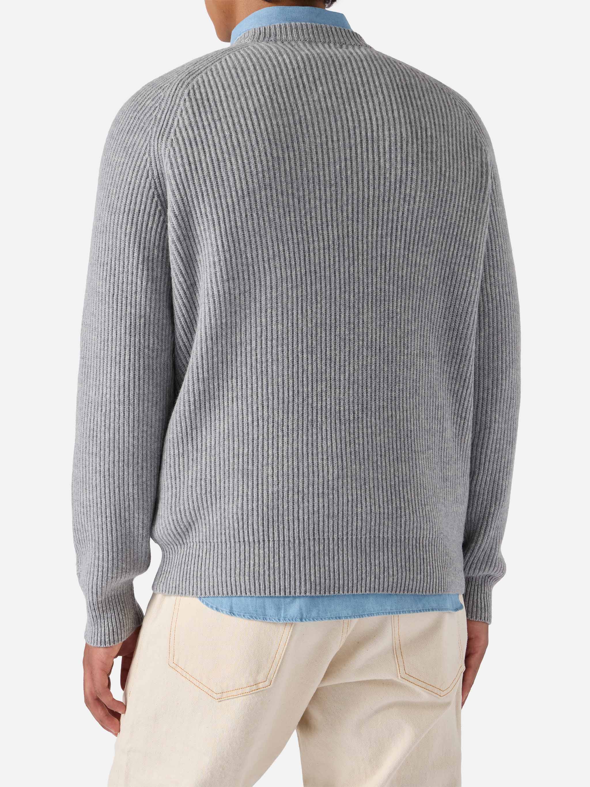 mc2-saint-barth-maglione-marine-in-pura-lana-merino-grigio-melange-a-coste-ingle image 3