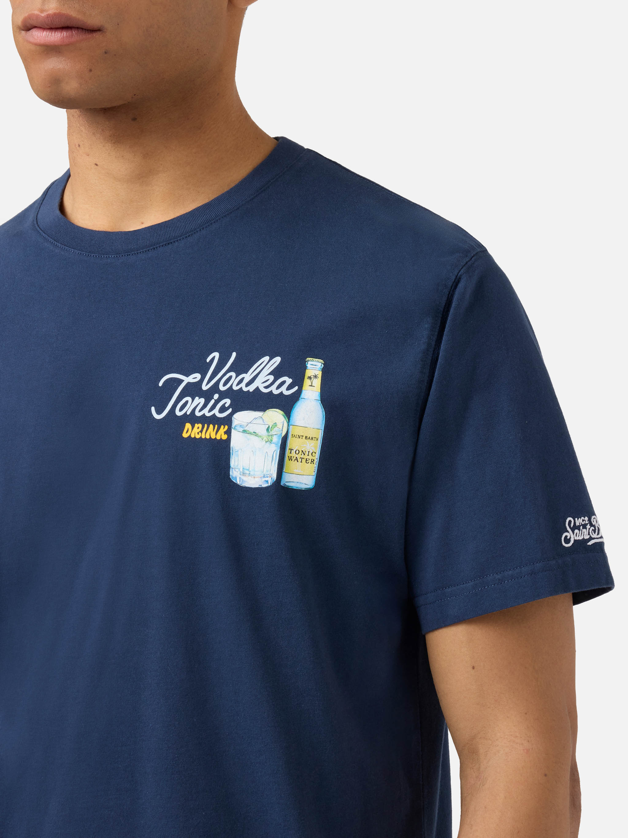 mc2-saint-barth-portland-t-shirt-da-uomo-in-puro-cotone-blu-con-illustrazione-vo image 2