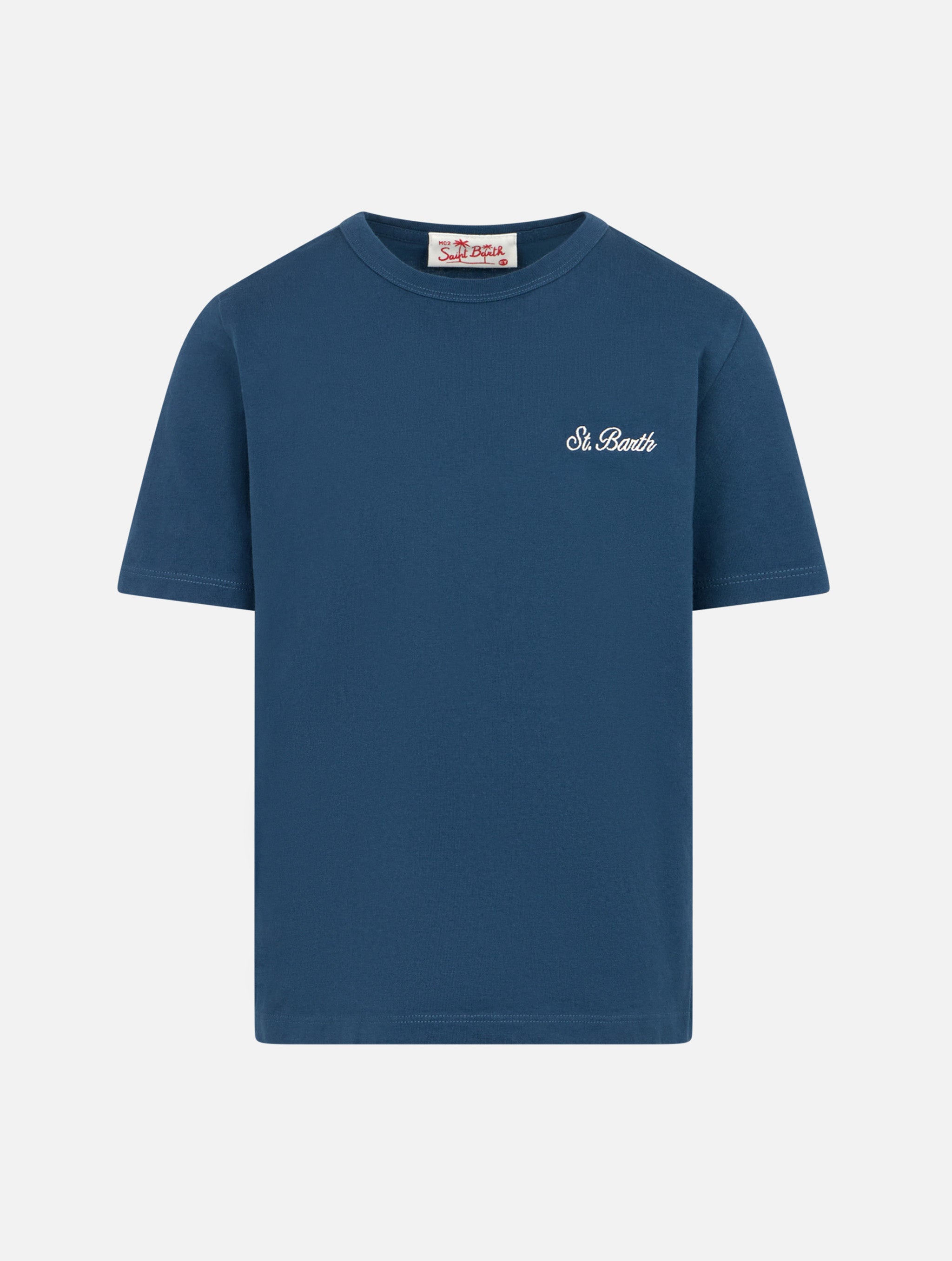 mc2-saint-barth-dover-jr-t-shirt-bambino-cotone-blu-navy-ricamo-st-barth image 1