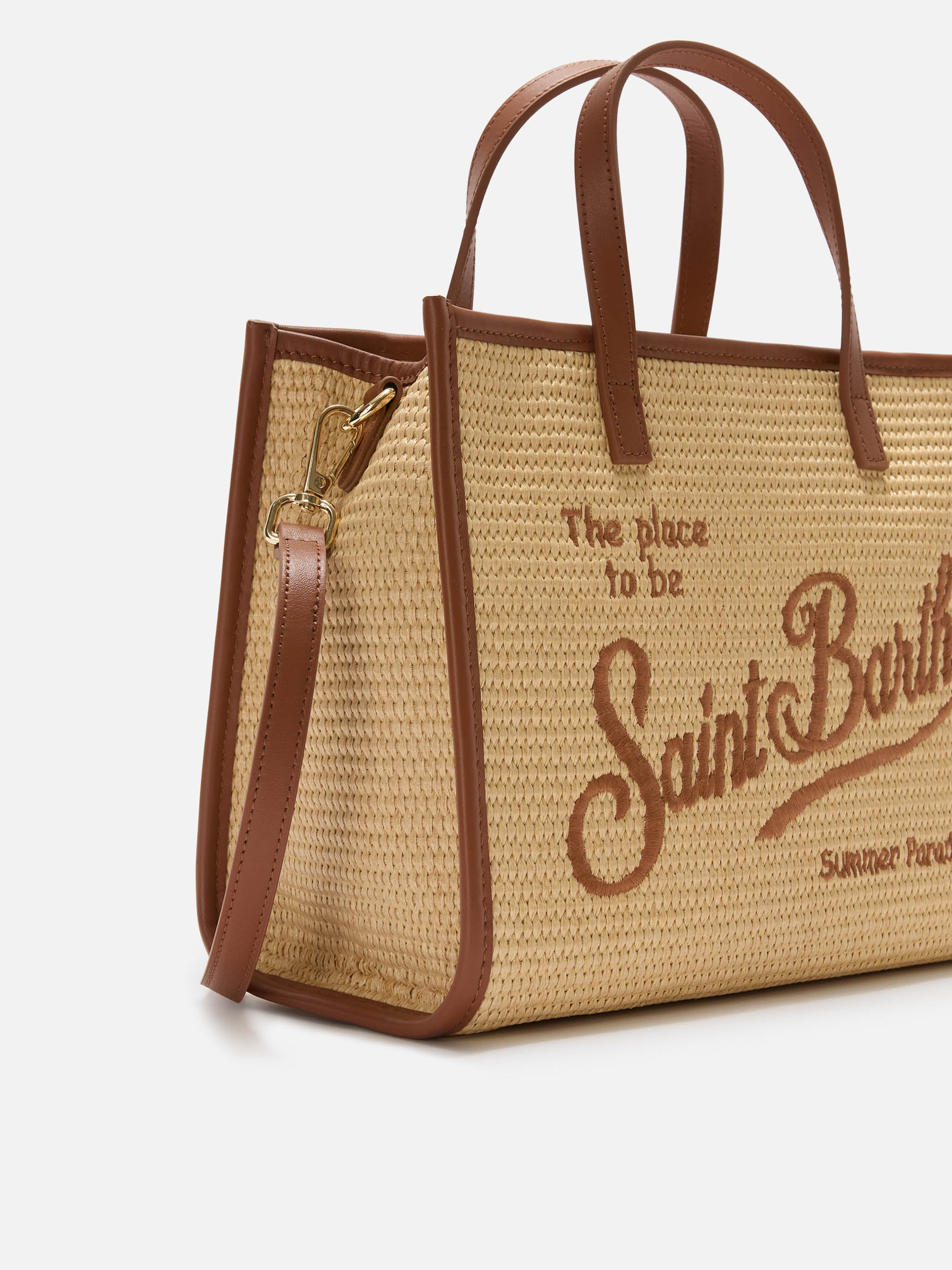 mc2-saint-barth-vivian-medium-borsa-effetto-paglia-con-logo-ricamato-marrone image 3