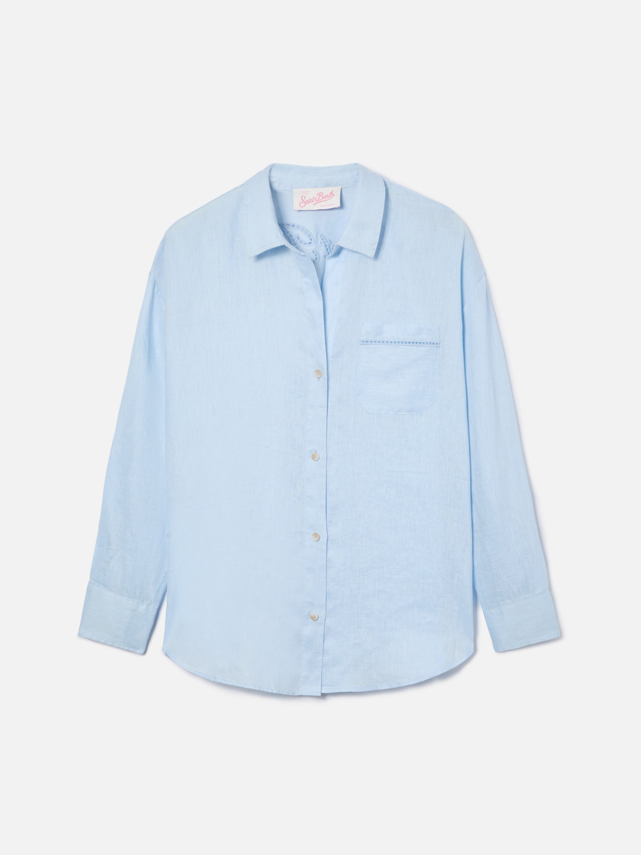 mc2-saint-barth-camicia-cristal-in-puro-lino-azzurro-oversize-con-ricamo-trafora image 5