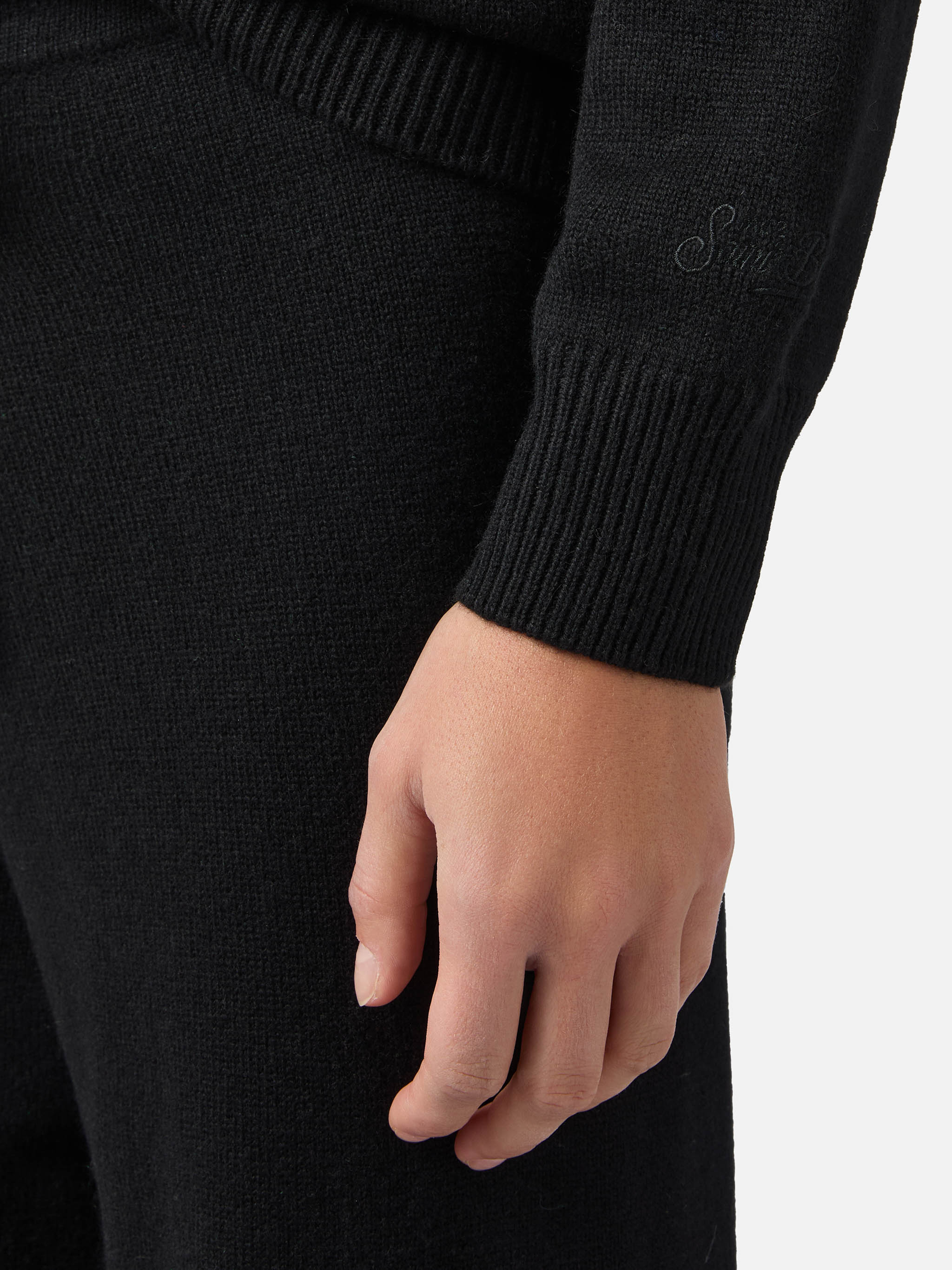mc2-saint-barth-new-queen-maglione-misto-cashmere-nero-bollicine-please image 4