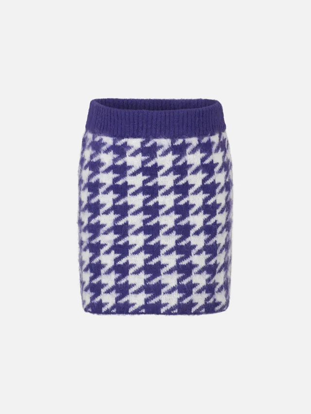 mc2-saint-barth-gonna-da-bambina-in-maglia-stampa-pied-de-poule-viola image 1