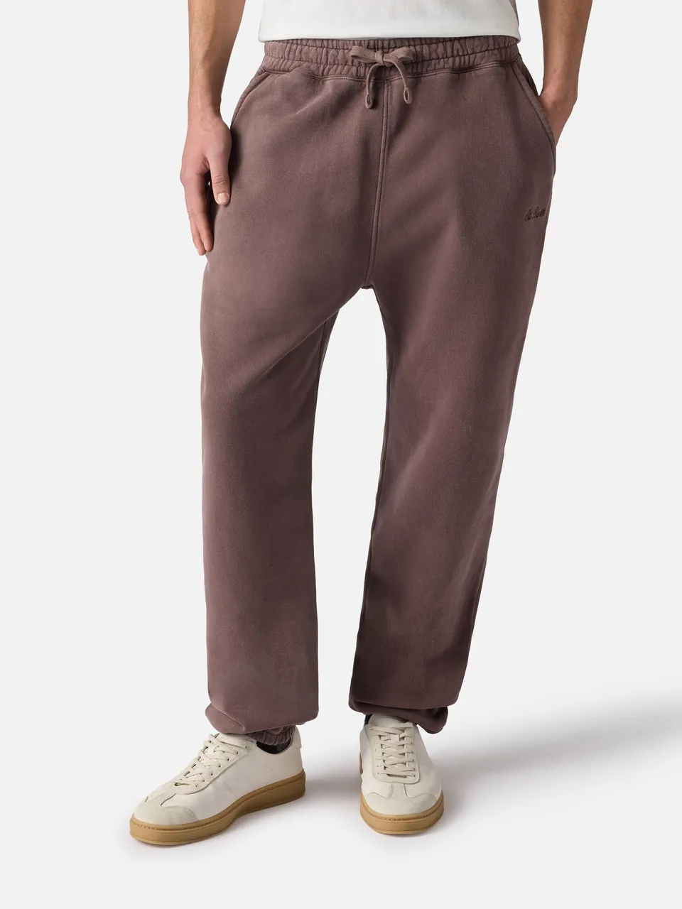mc2-saint-barth-pantaloni-da-tuta-marroni-bolt-con-trattamento-vintage image 1