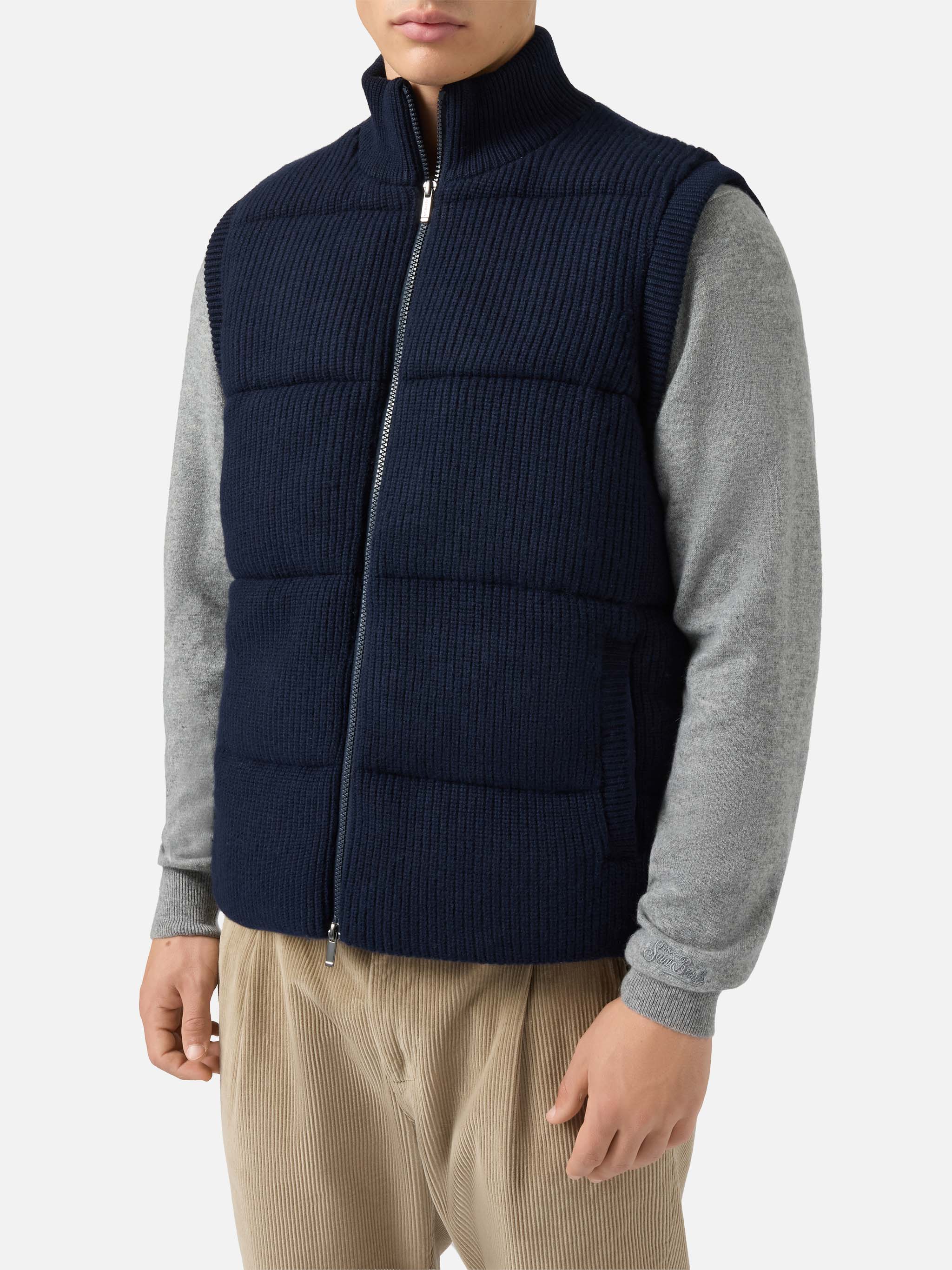 mc2-saint-barth-gilet-imbottito-uomo-leeds-knit-lee001-blu image 1