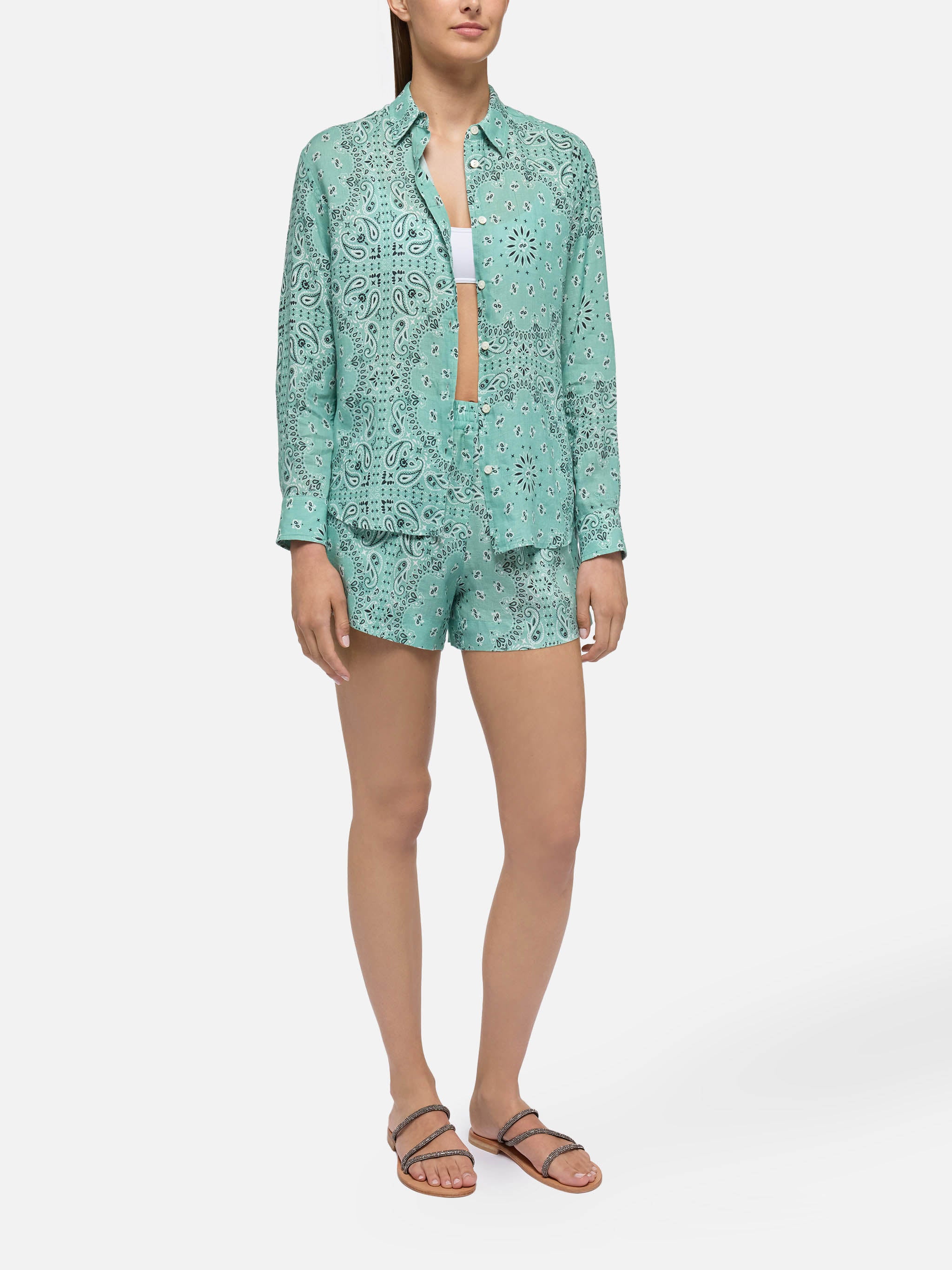 mc2-saint-barth-camicia-donna-meredith-in-lino-con-stampa-bandana image 4