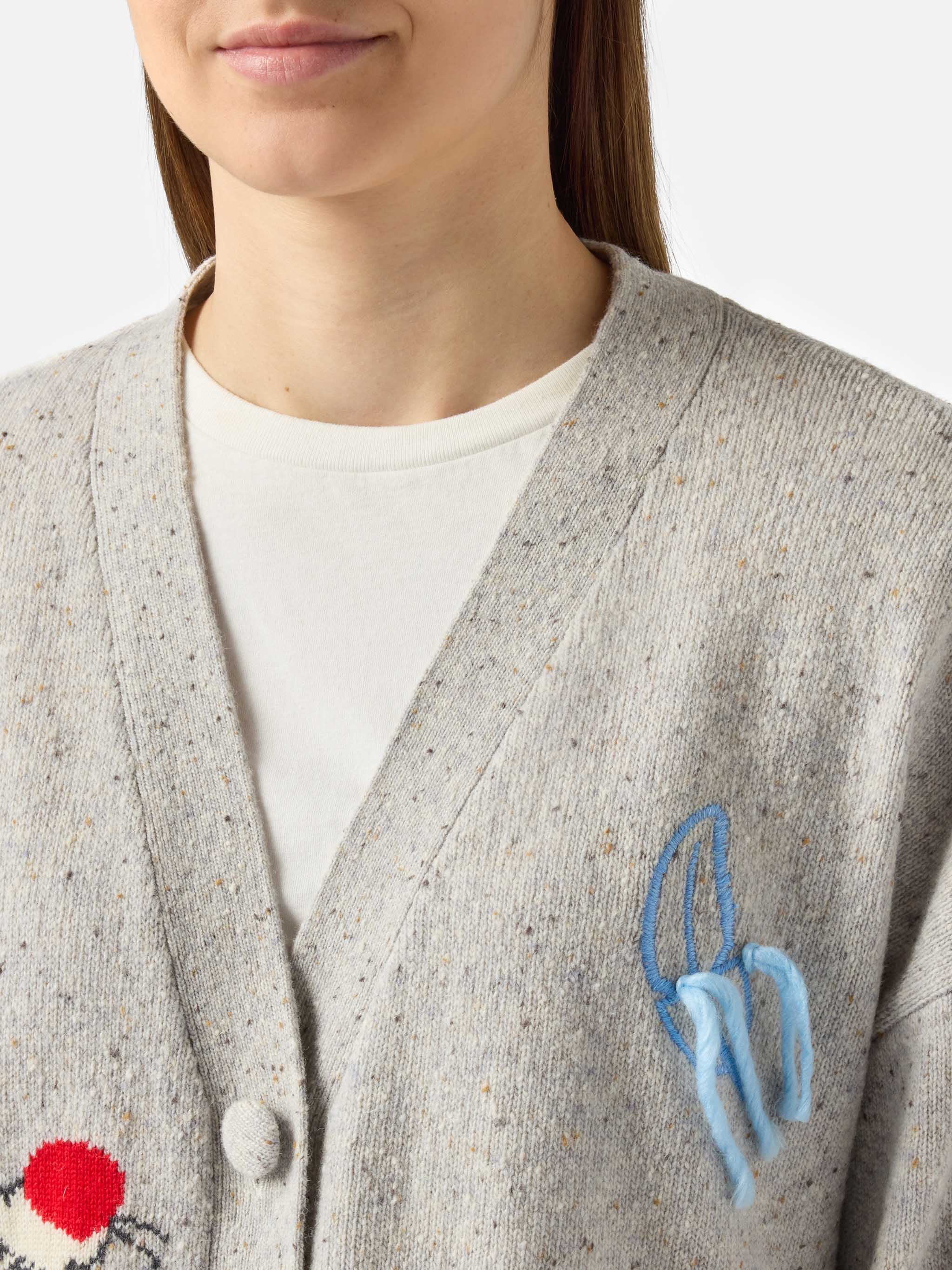 mc2-saint-barth-sasi-cardigan-donna-donegal-jacquard-titti-e-silvestro-grigio image 2