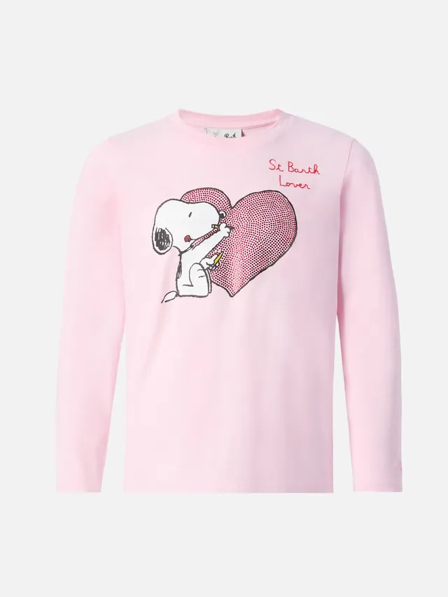 mc2-saint-barth-penny-t-shirt-rosa-stampa-snoopy-strass-special-edition image 1