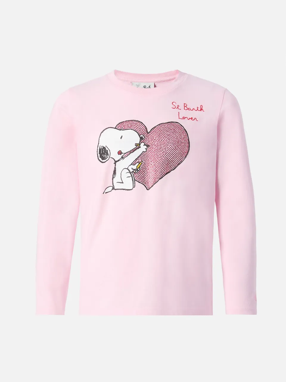 mc2-saint-barth-penny-t-shirt-rosa-stampa-snoopy-strass-special-edition image 1