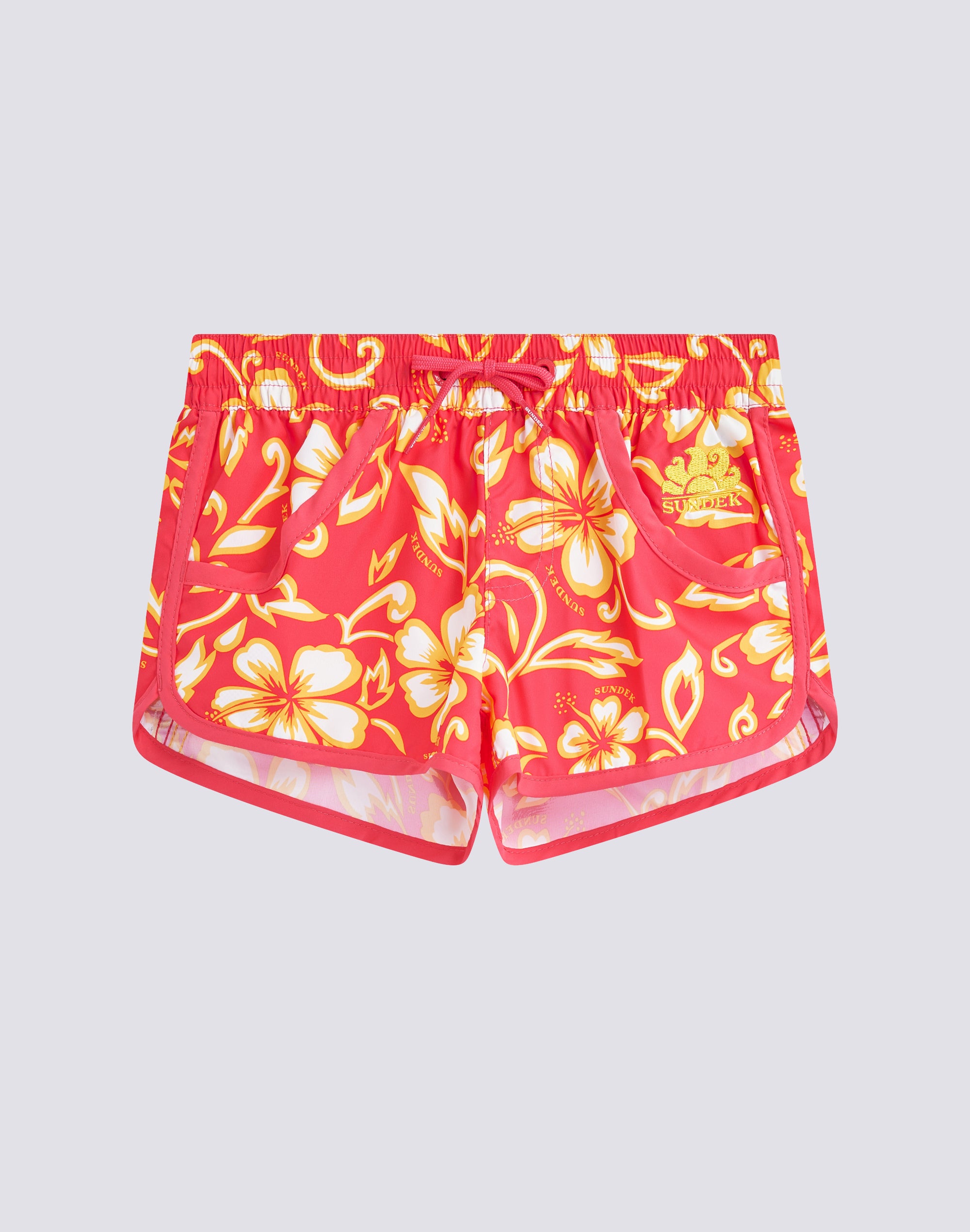 sundek-margate-g536bdrt323-pantaloncino-mare-corto-bambina-con-stampa-hibiscus image 2