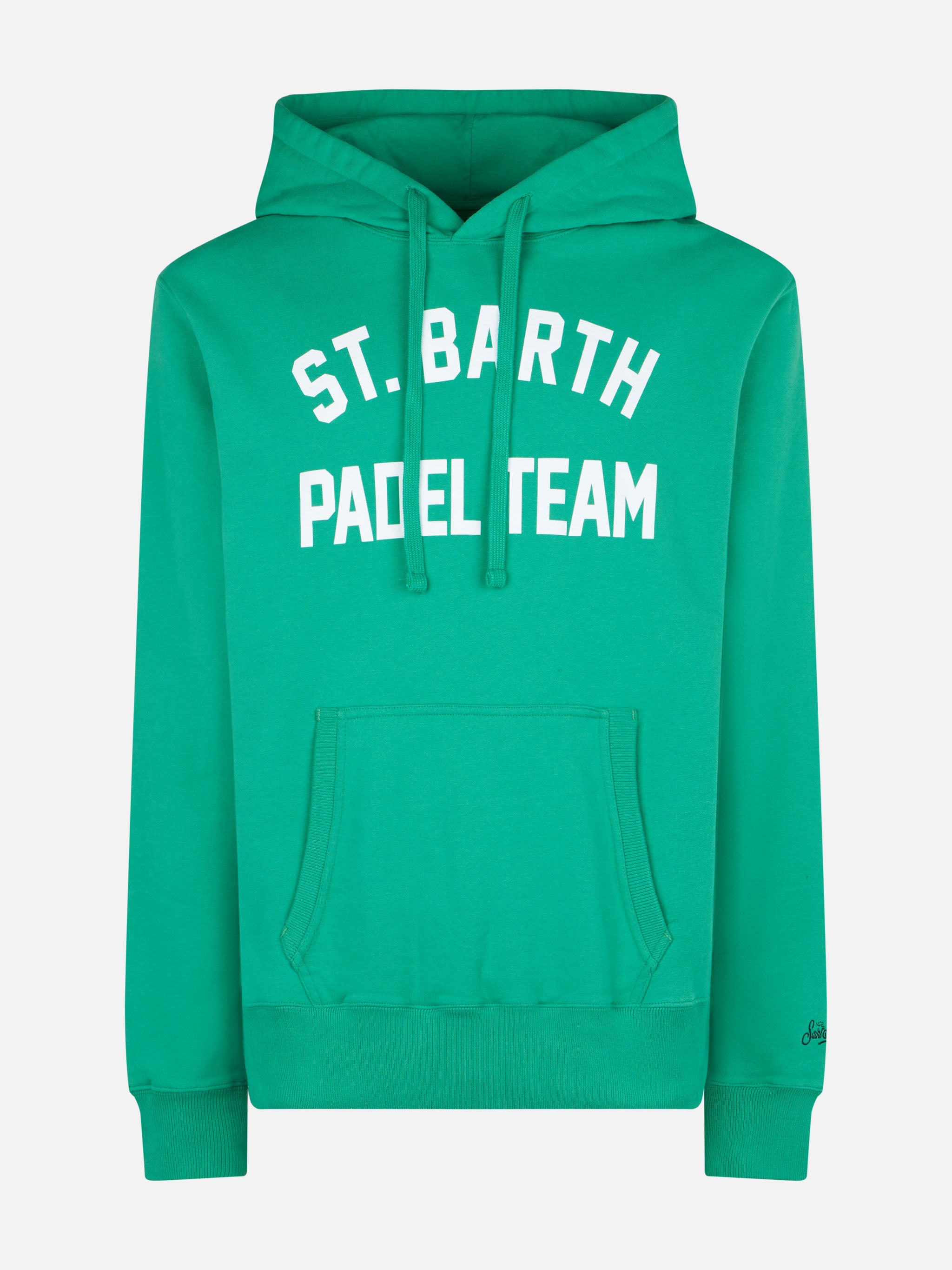 mc2-saint-barth-felpa-in-cotone-con-cappuccio-stampa-st-barth-padel-team-verde image 1