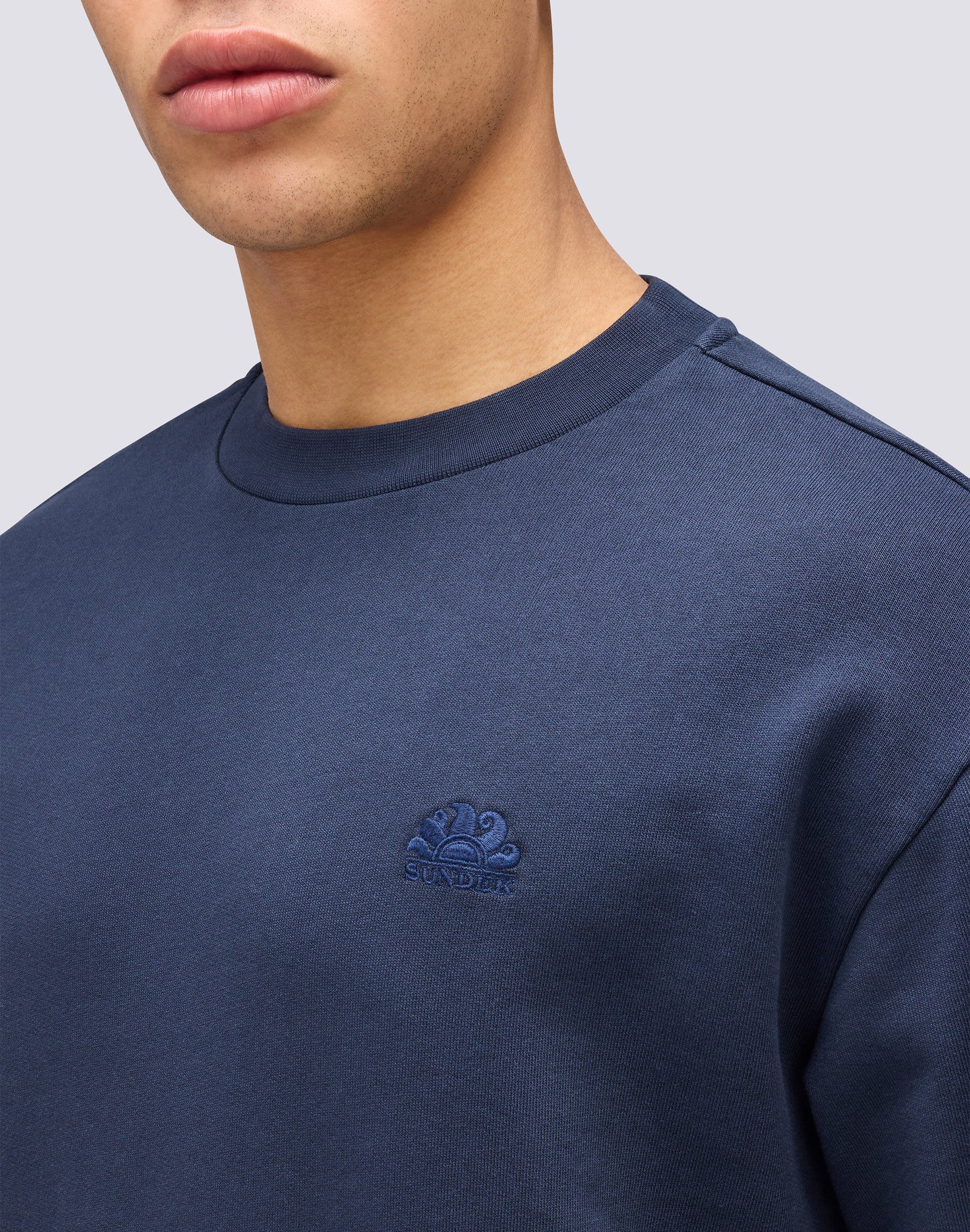 sundek-felpa-uomo-girocollo-con-logo-ricamato-regular-fit image 4