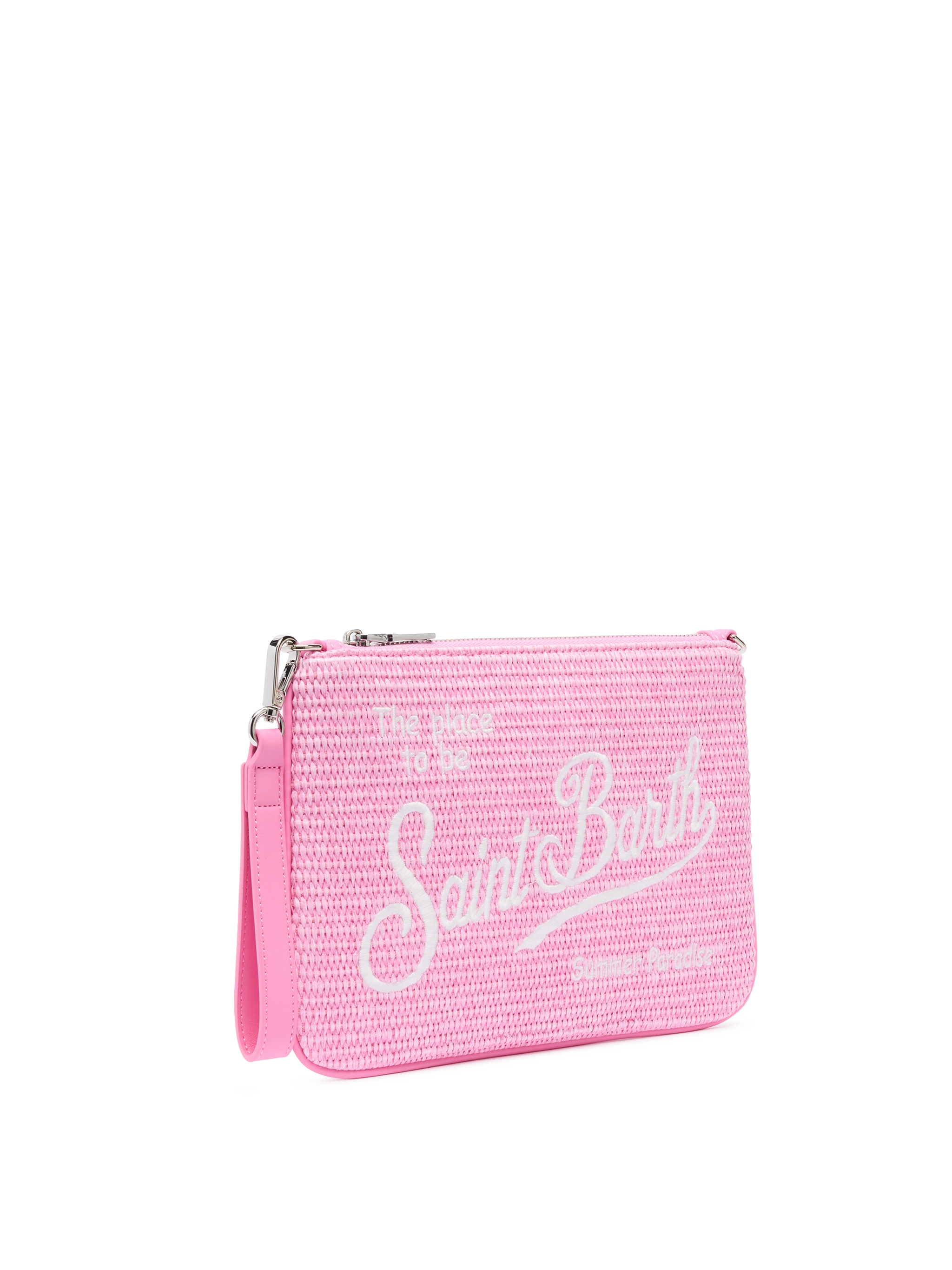 mc2-saint-barth-parisienne-pouch-rosa-effetto-paglia-con-tracolla image 4