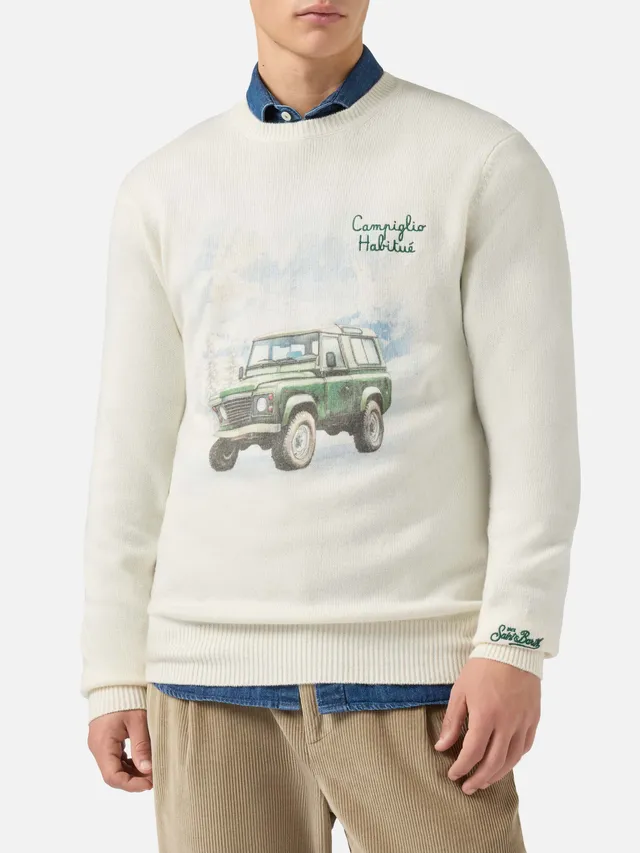 mc2-saint-barth-heron-print-maglione-campiglio-road-bianco-uomo image 1